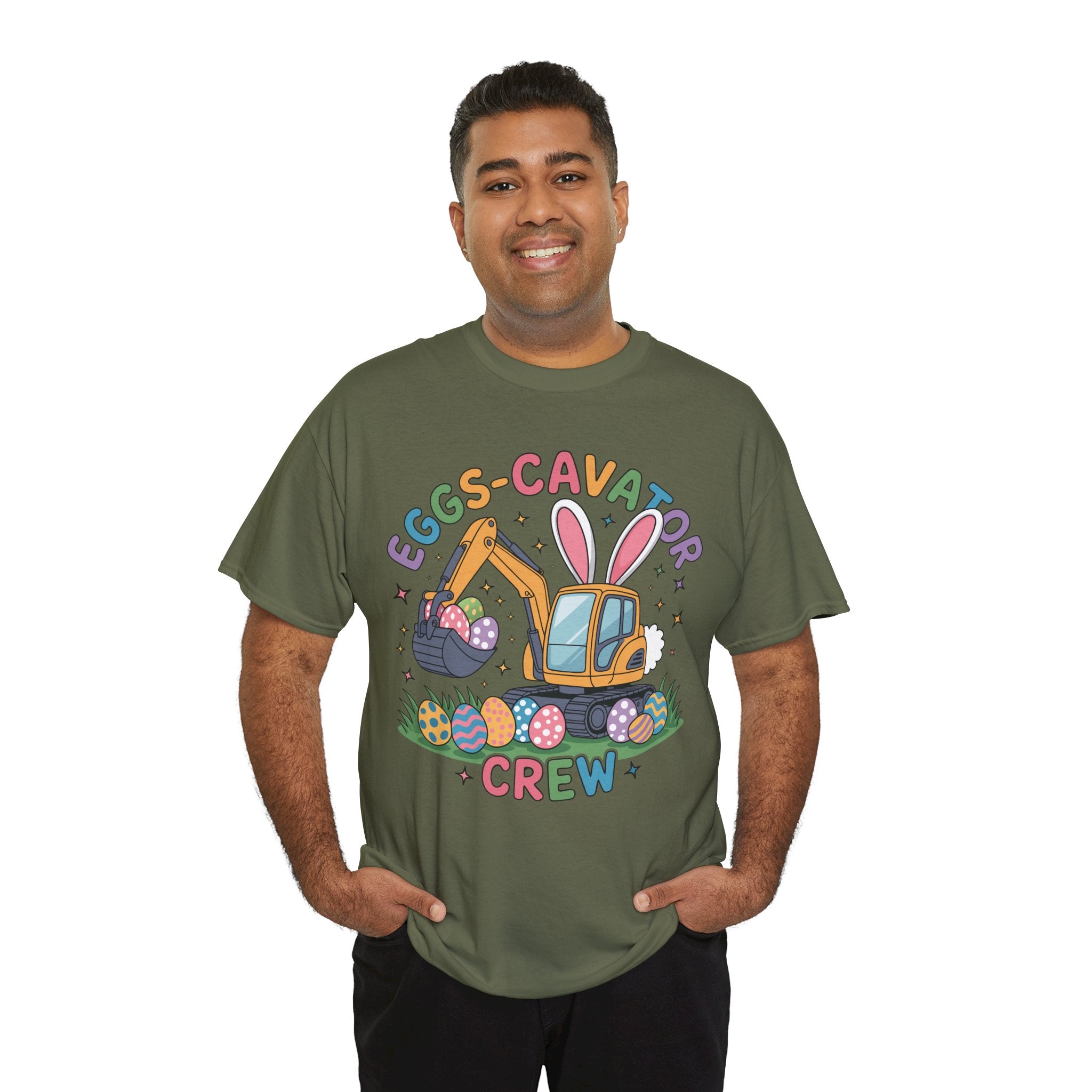Easter 'Eggs-cavator Crew' Kids Tee — Excavator Bunny & Eggs Unisex Cotton Tee
