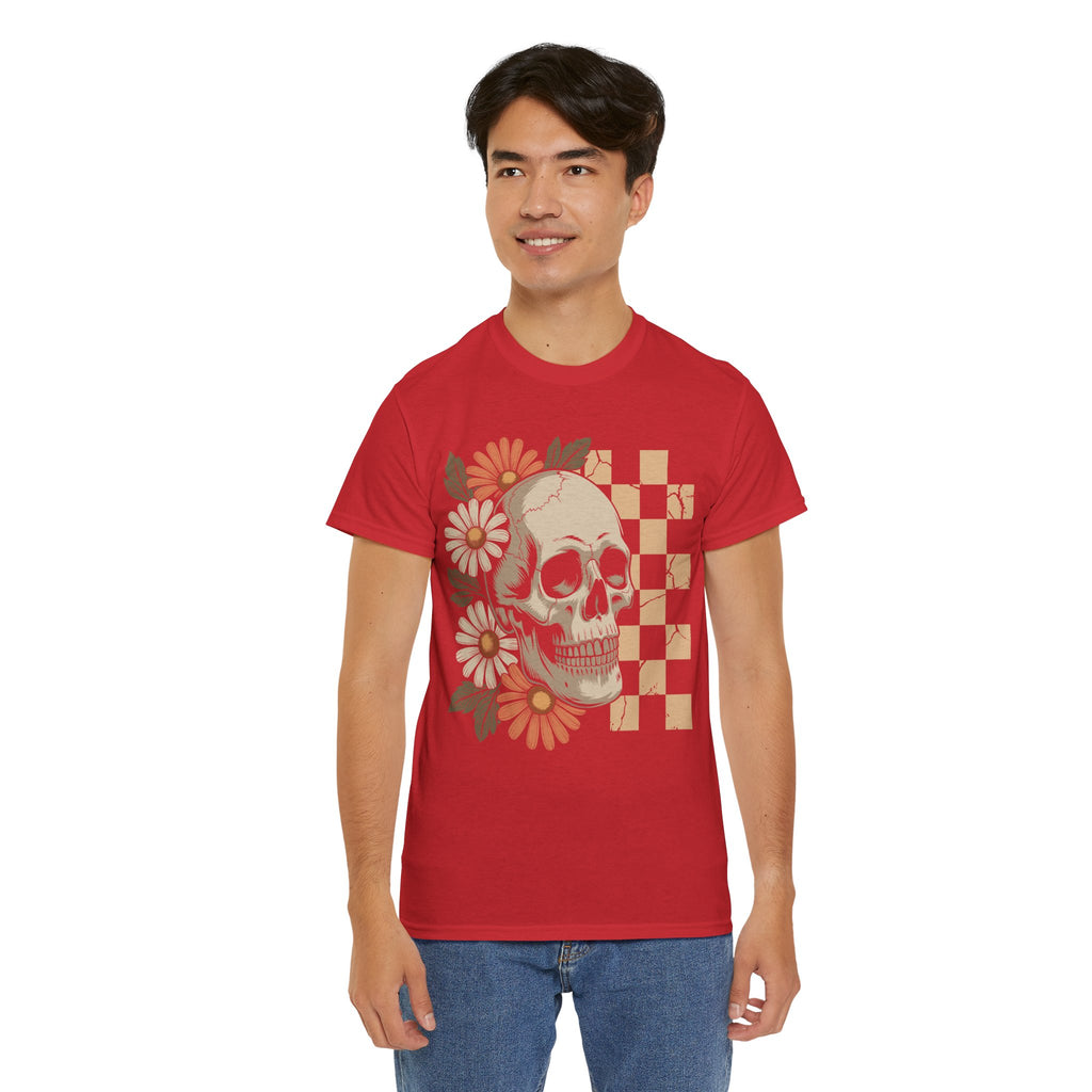 Skull Daisy Unisex Cotton Tshirt