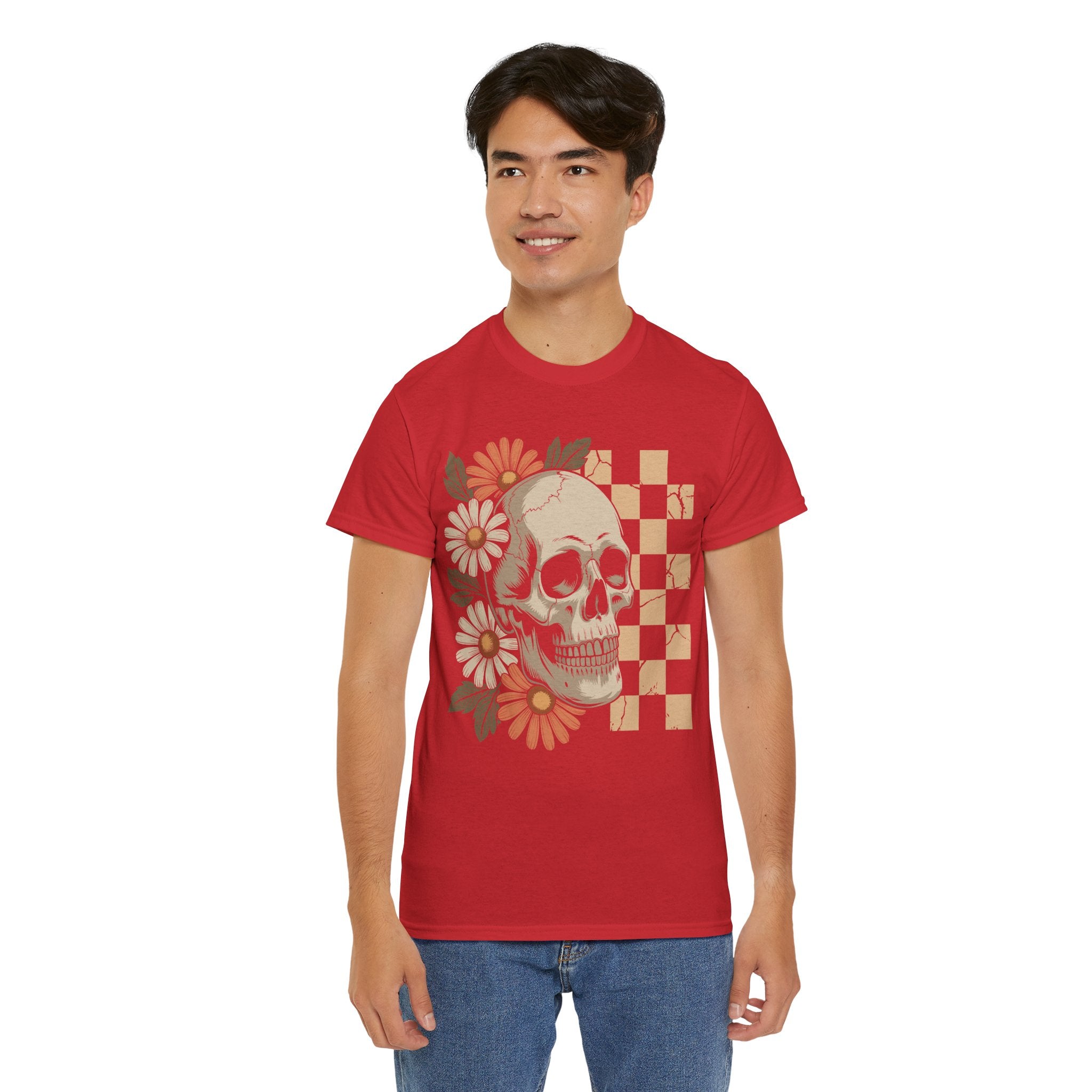 Skull Daisy Unisex Cotton Tshirt