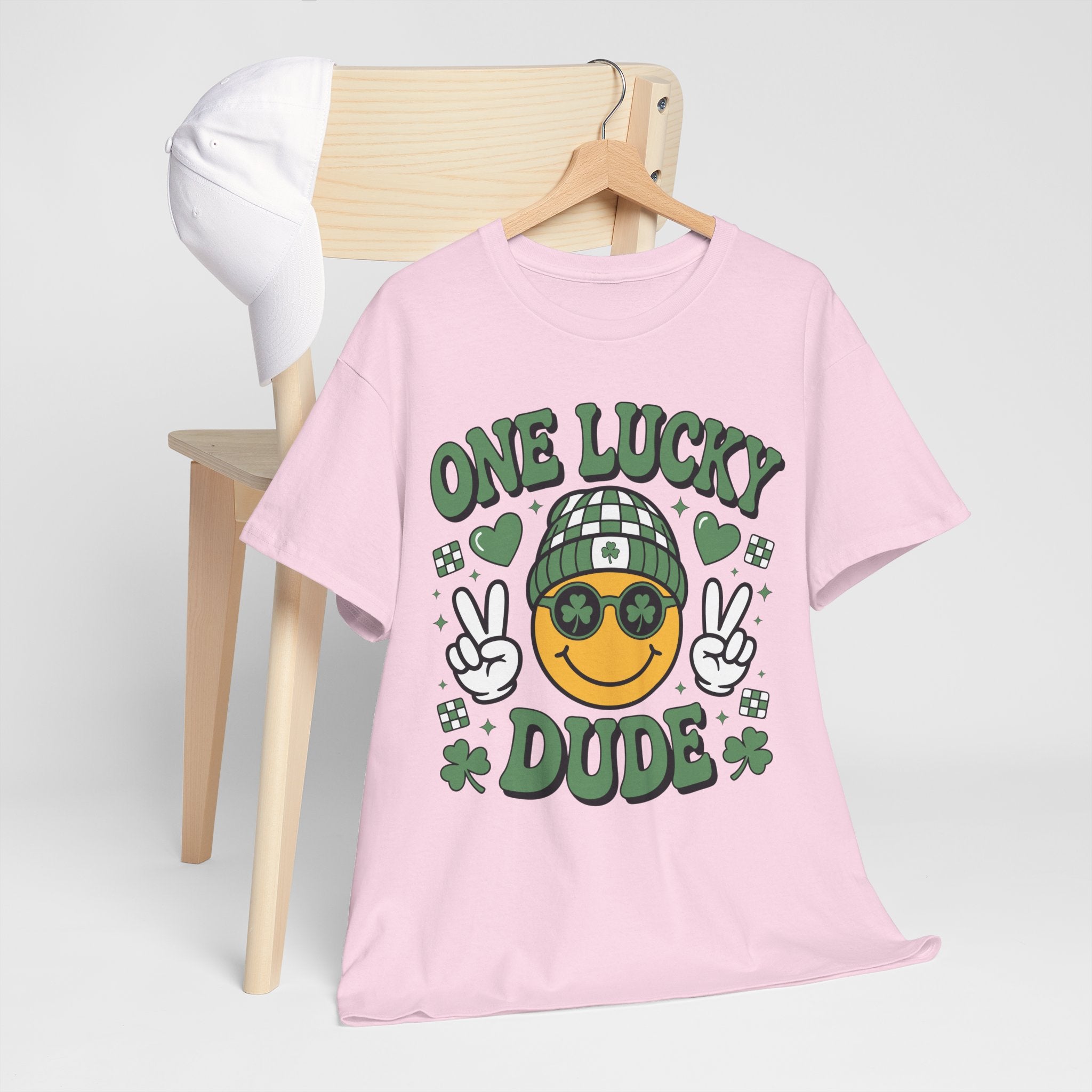 One Lucky Dude Shamrock Tee — St. Patrick's Day Smiley Unisex Cotton Tshirt