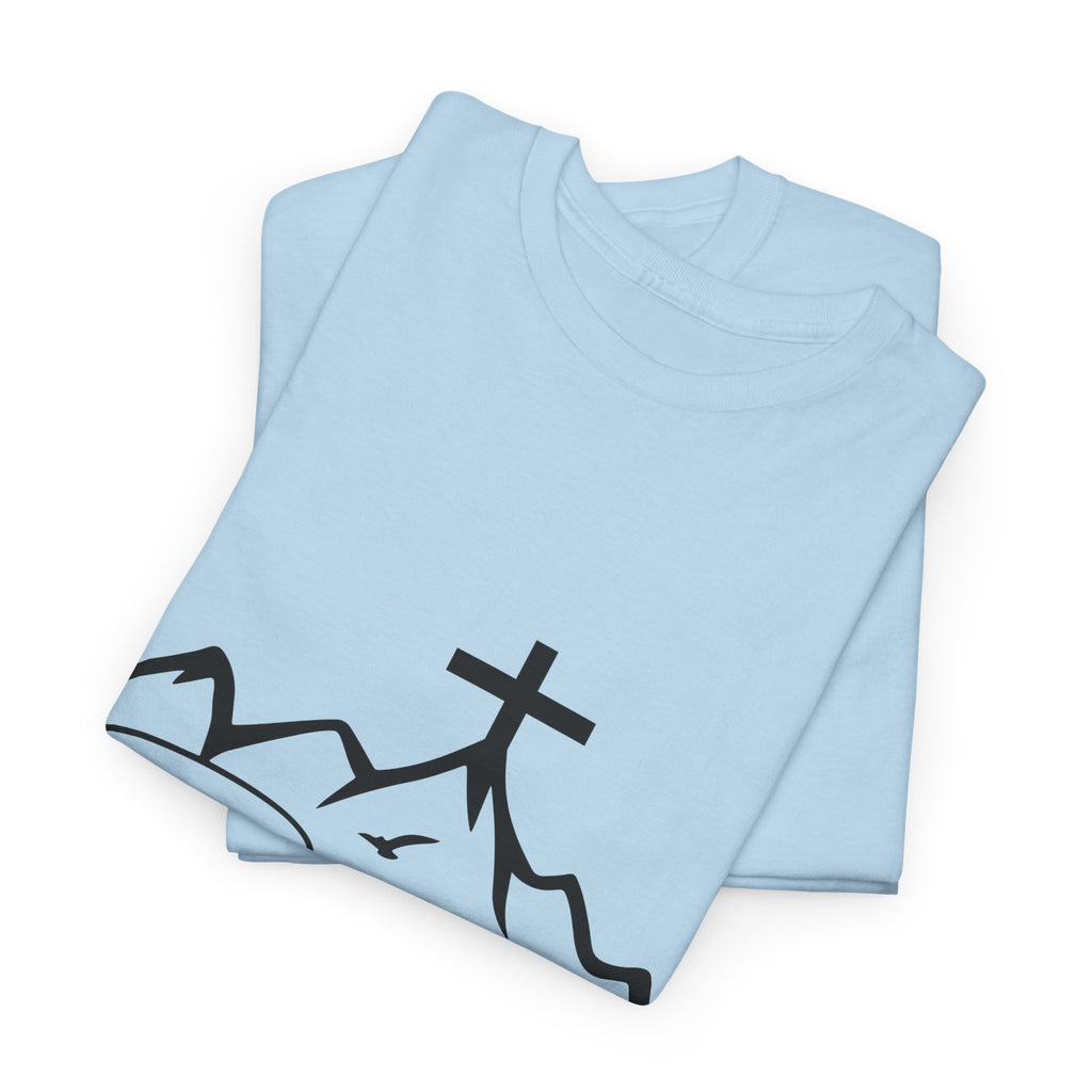 Spirit Lead Me Christian T‑Shirt — Minimalist Cross Unisex Cotton Tee