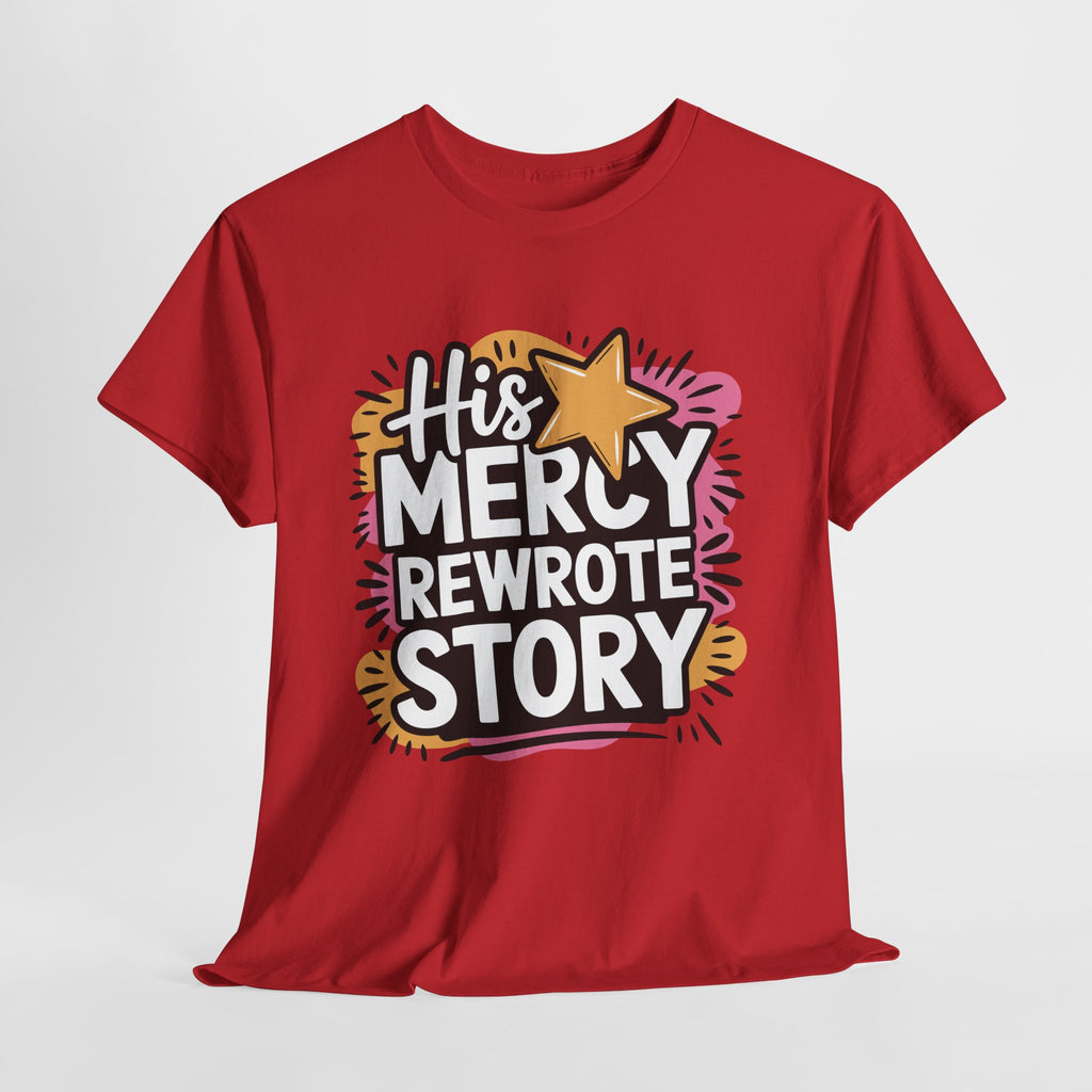 His Mercy Rewrote My Story Tee — Retro Christian Graphic T-Shirt