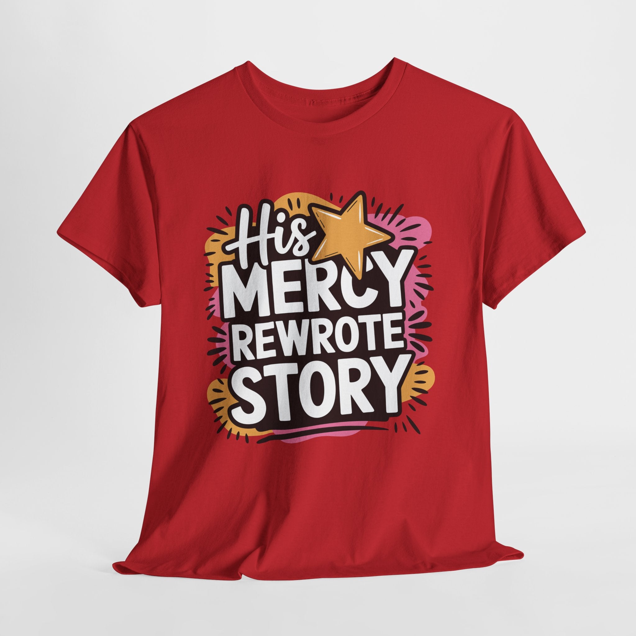 His Mercy Rewrote My Story Tee — Retro Christian Graphic T-Shirt