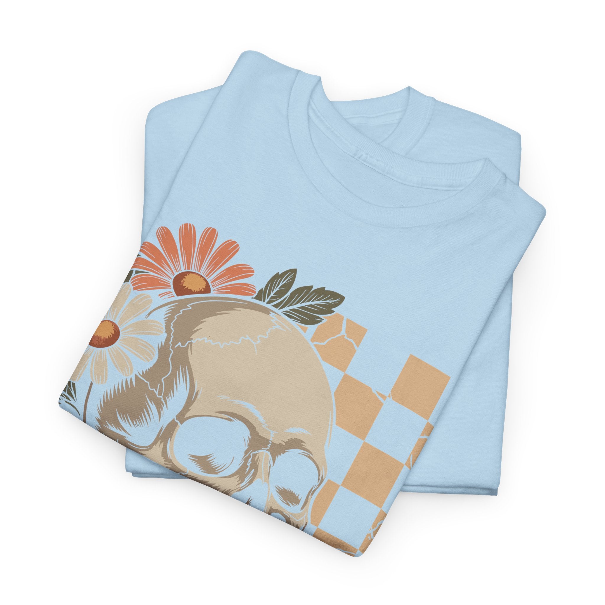 Skull Daisy Unisex Cotton Tshirt