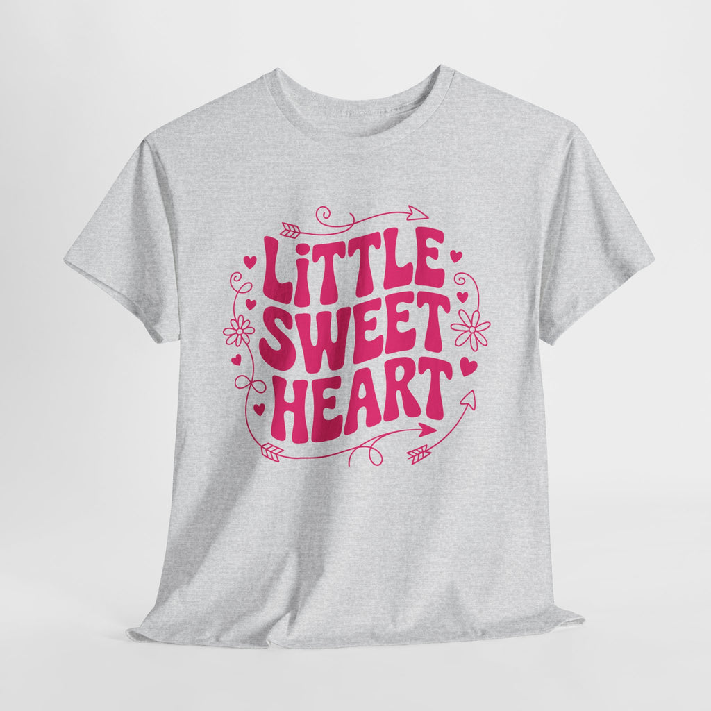 Little Sweetheart Retro Tee — Cute Red Hearts & Flowers Graphic Unisex Cotton Tee