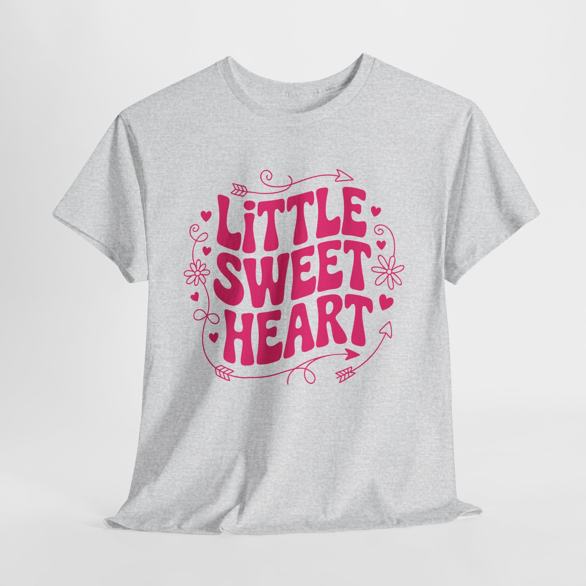 Little Sweetheart Retro Tee — Cute Red Hearts & Flowers Graphic Unisex Cotton Tee