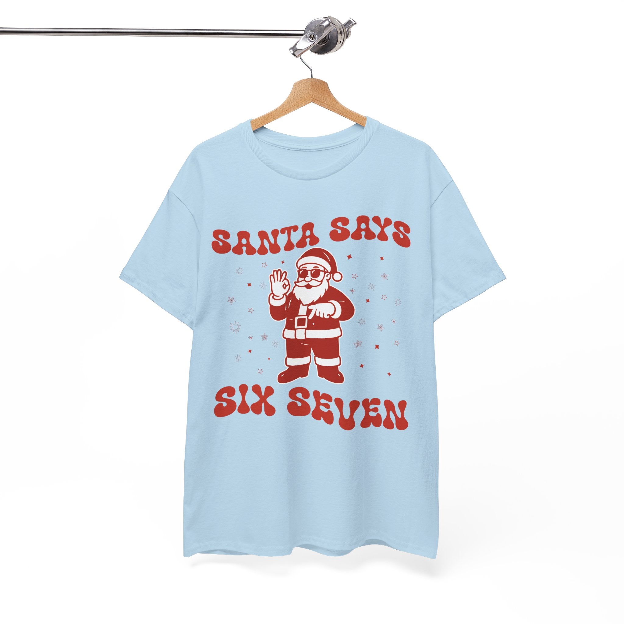 Retro 'Santa Says Six Seven' Christmas Unisex Cotton Tee