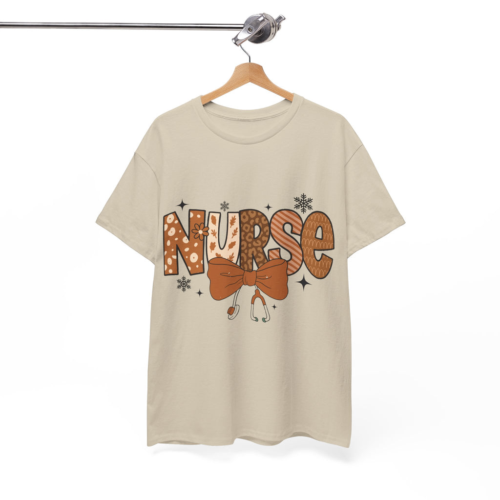 NURSE Fall Stethoscope Tee — Brown Autumn Nurse Unisex CottonT shirt