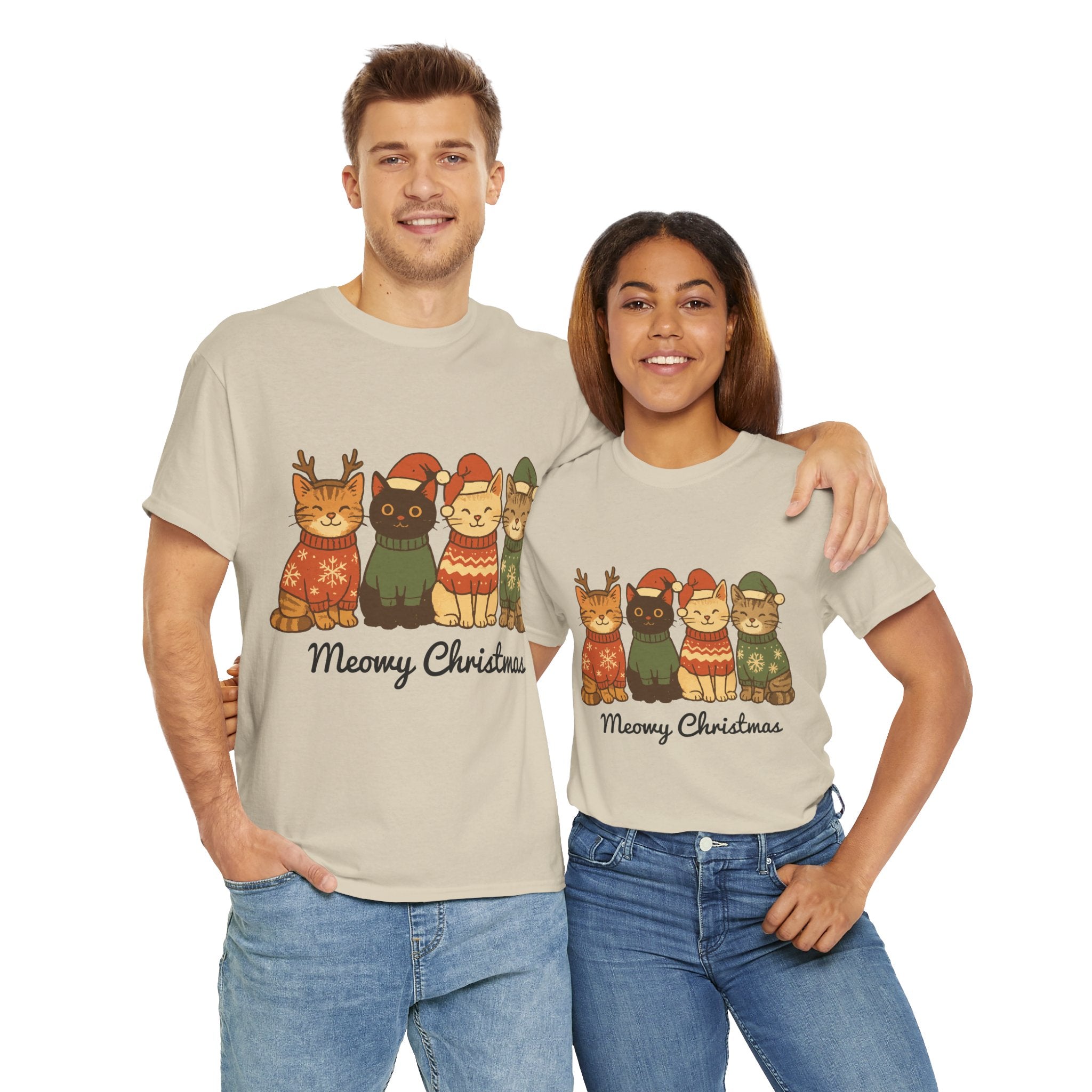 Christmas Cats Unisex Cotton Tee