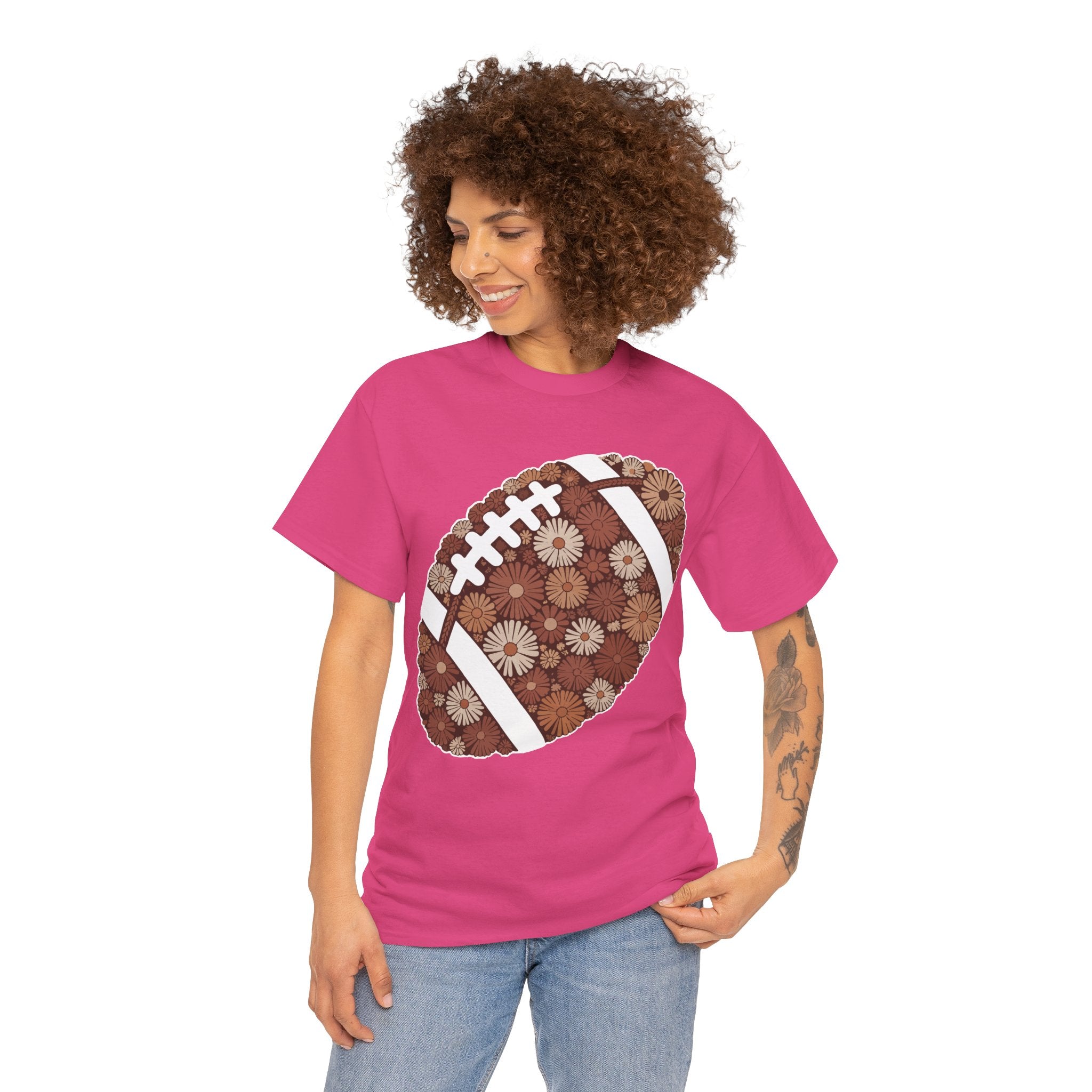 Game Day Touch Down Football Tee — Helmets, Flags & Cheer Icons Unisex Cotton Tee