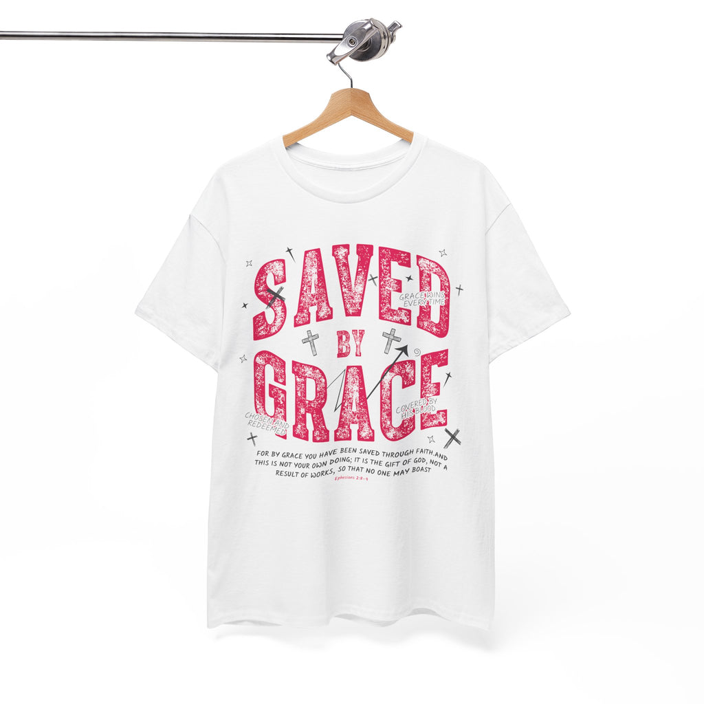 Saved by Grace Ephesians 2:8-9 Unisex Cotton T-Shirt