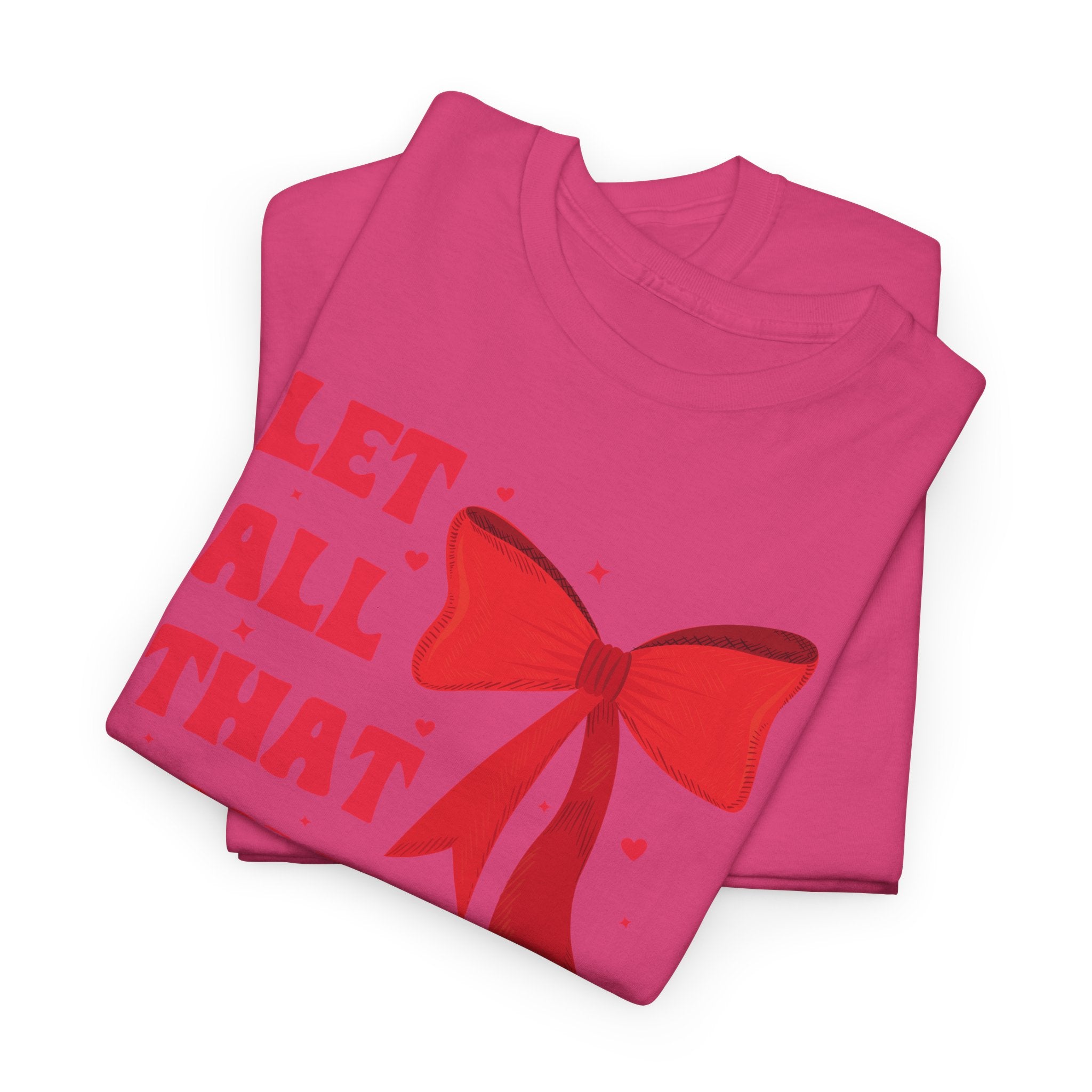 Valentine Tee — "Let All That You Do Be Done in Love" Heart Bow Unisex Cotton Shirt