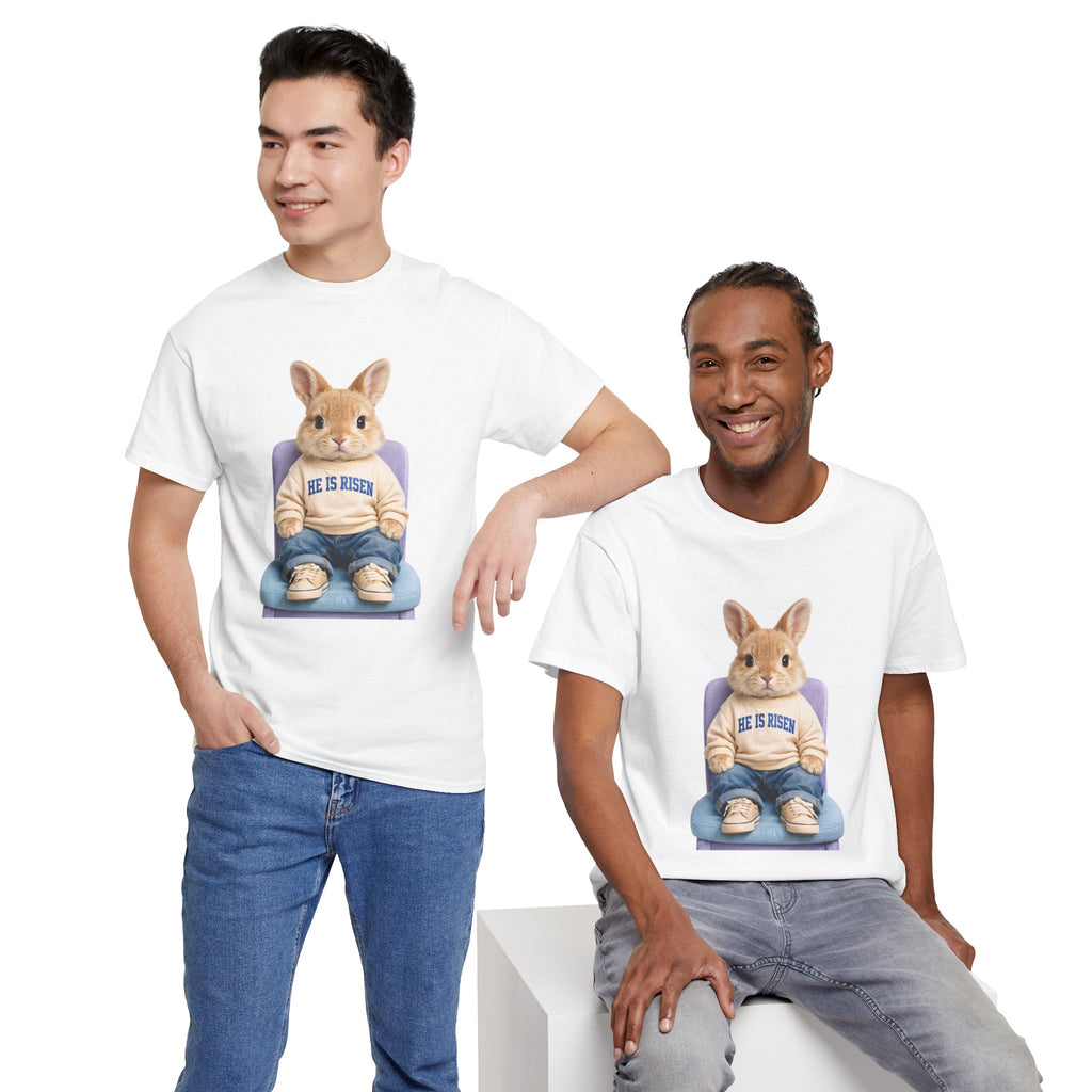 Easter 'He Is Risen' Bunny Unisex Cotton Tee