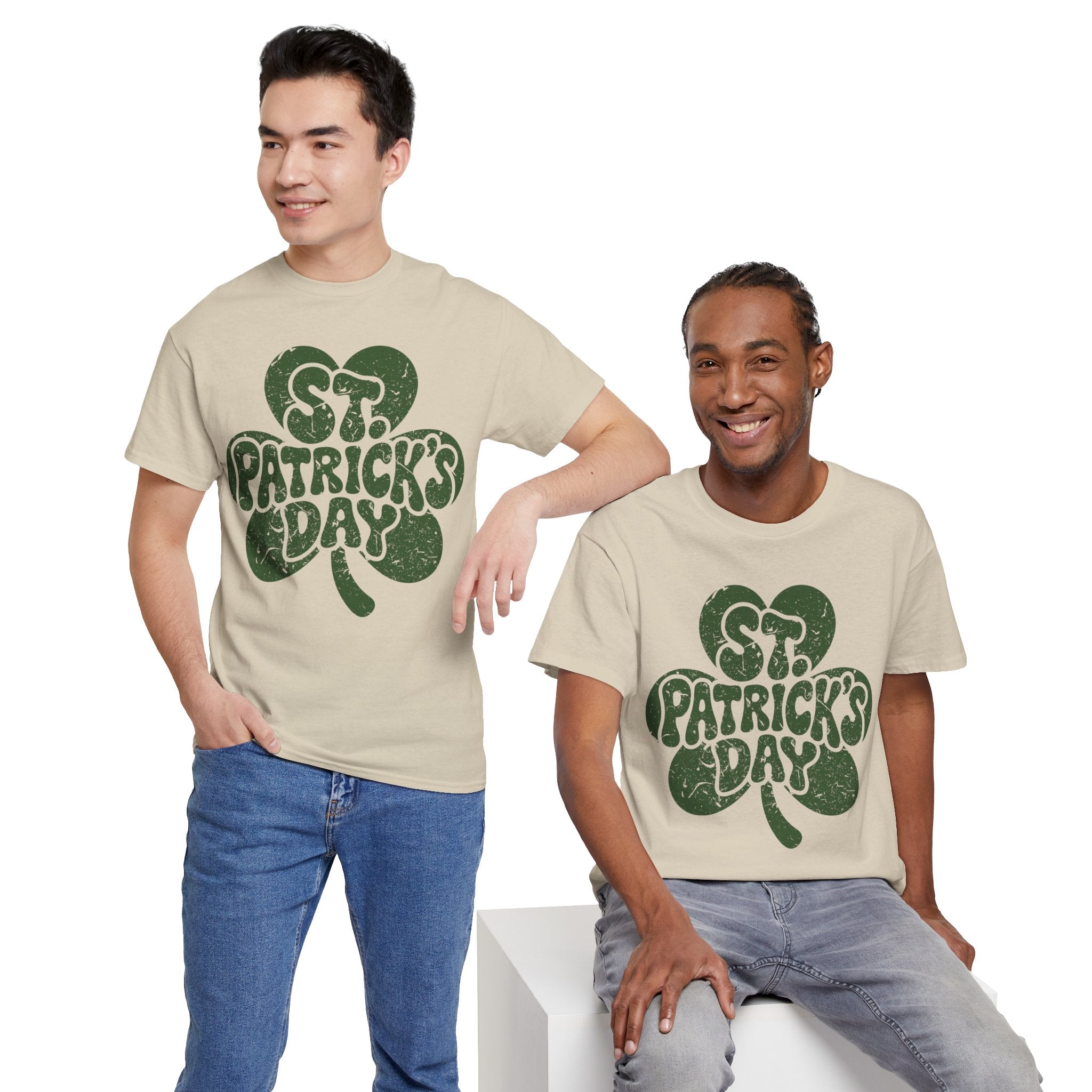 St. Patrick's Day Shamrock Tee — Retro Bubble Lettering Unisex Cotton Tee