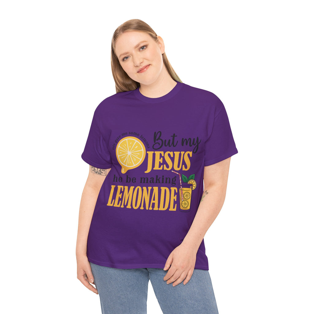 Jesus Lemonade Tee — Lemon Slice & Glass Graphic Christian Unisex Cotton T-Shirt