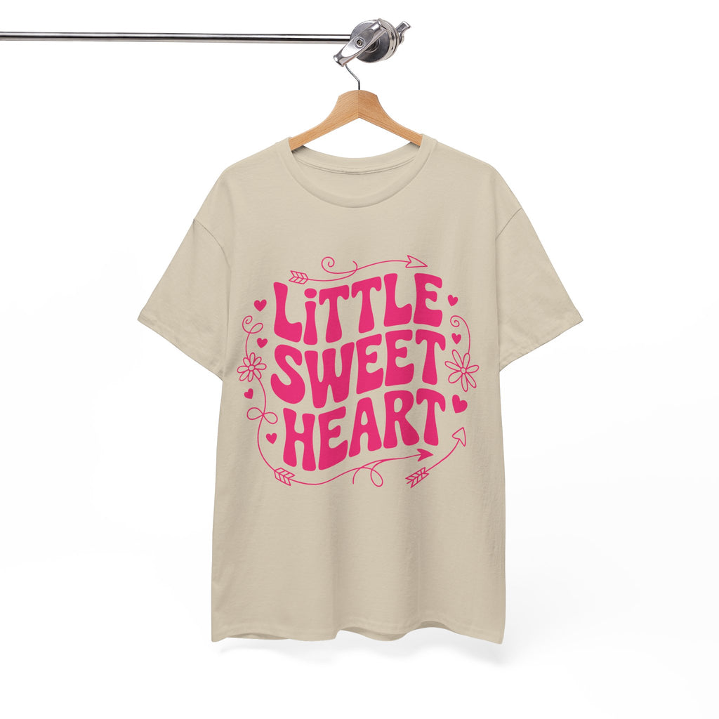 Little Sweetheart Retro Tee — Cute Red Hearts & Flowers Graphic Unisex Cotton Tee