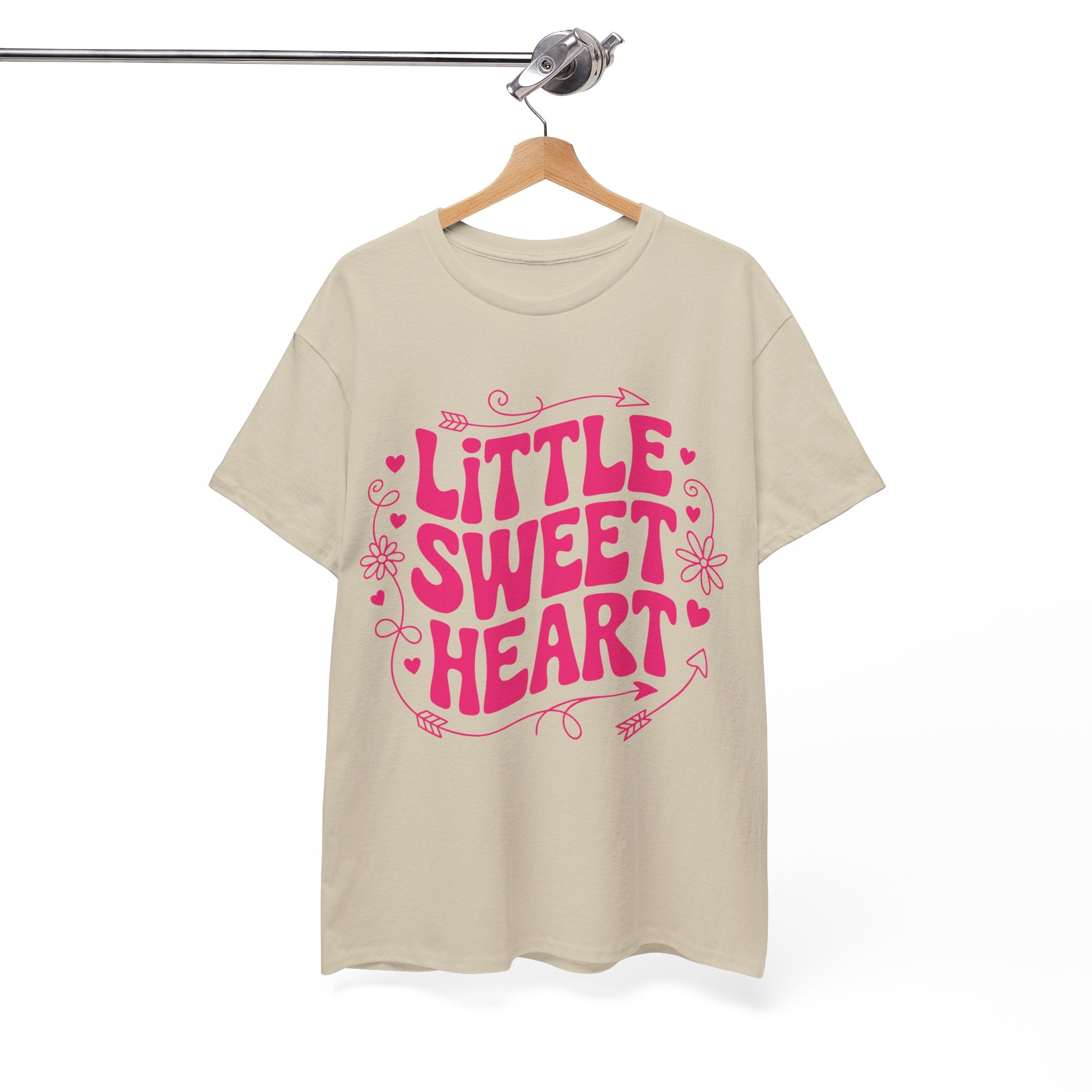 Little Sweetheart Retro Tee — Cute Red Hearts & Flowers Graphic Unisex Cotton Tee