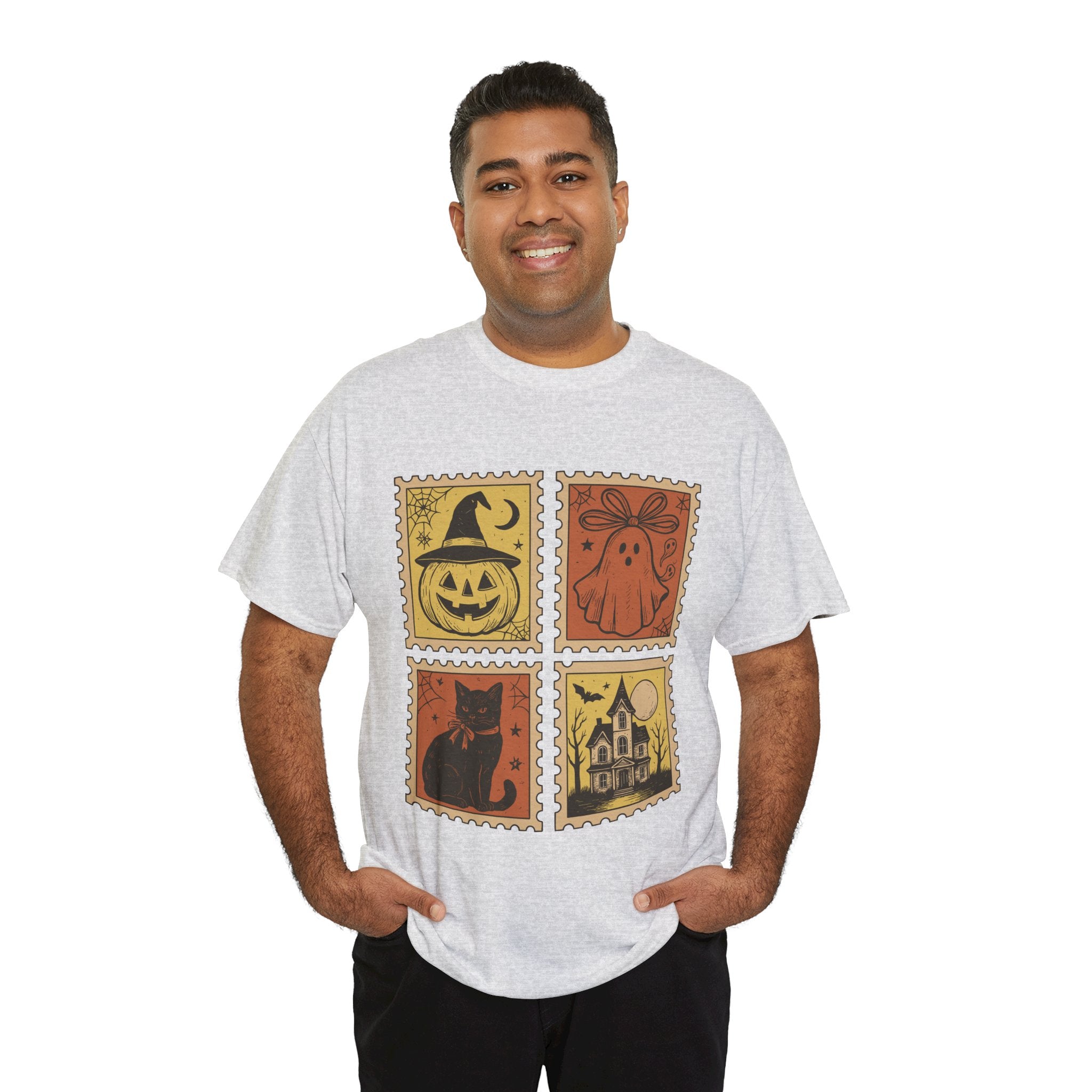 Halloween Stamp Design Unisex Heavy Cotton Tee