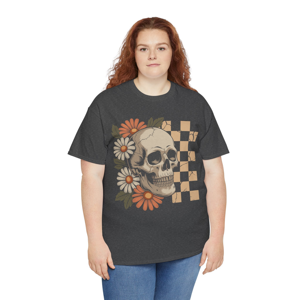 Skull Daisy Unisex Cotton Tshirt