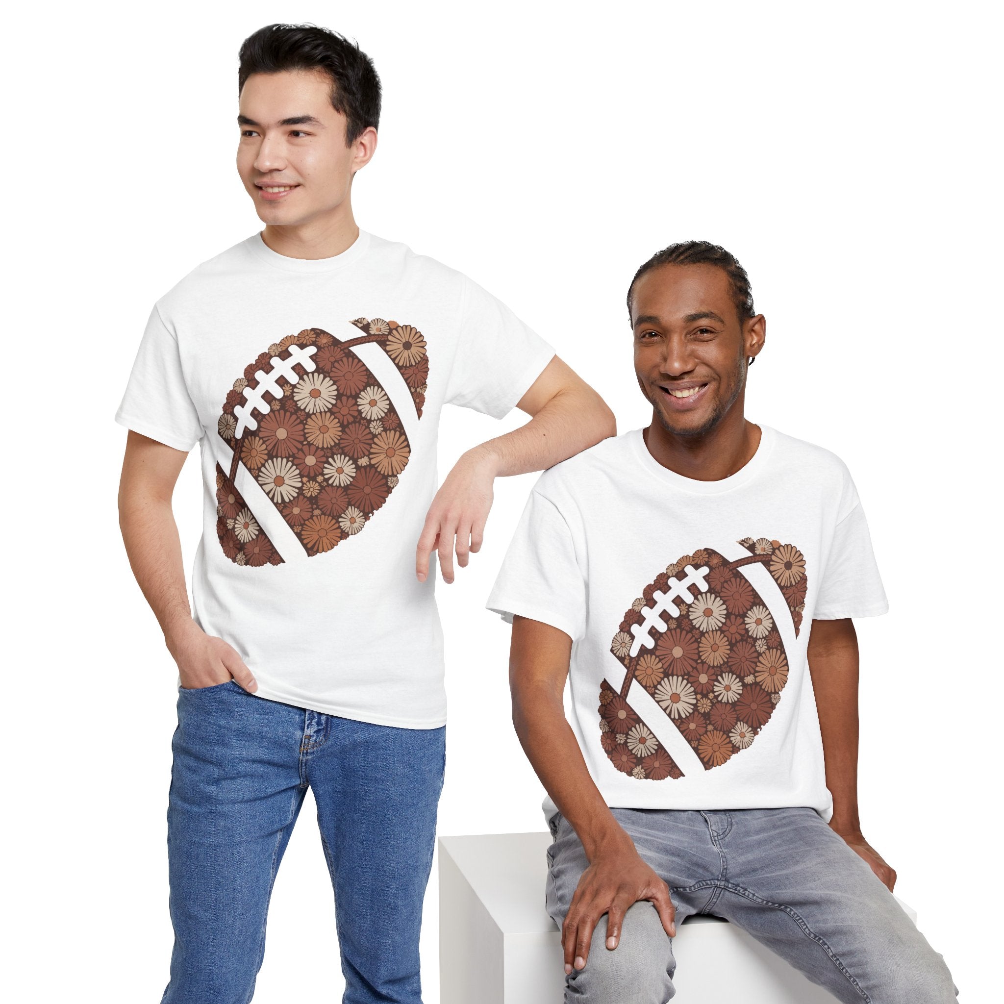 Game Day Touch Down Football Tee — Helmets, Flags & Cheer Icons Unisex Cotton Tee