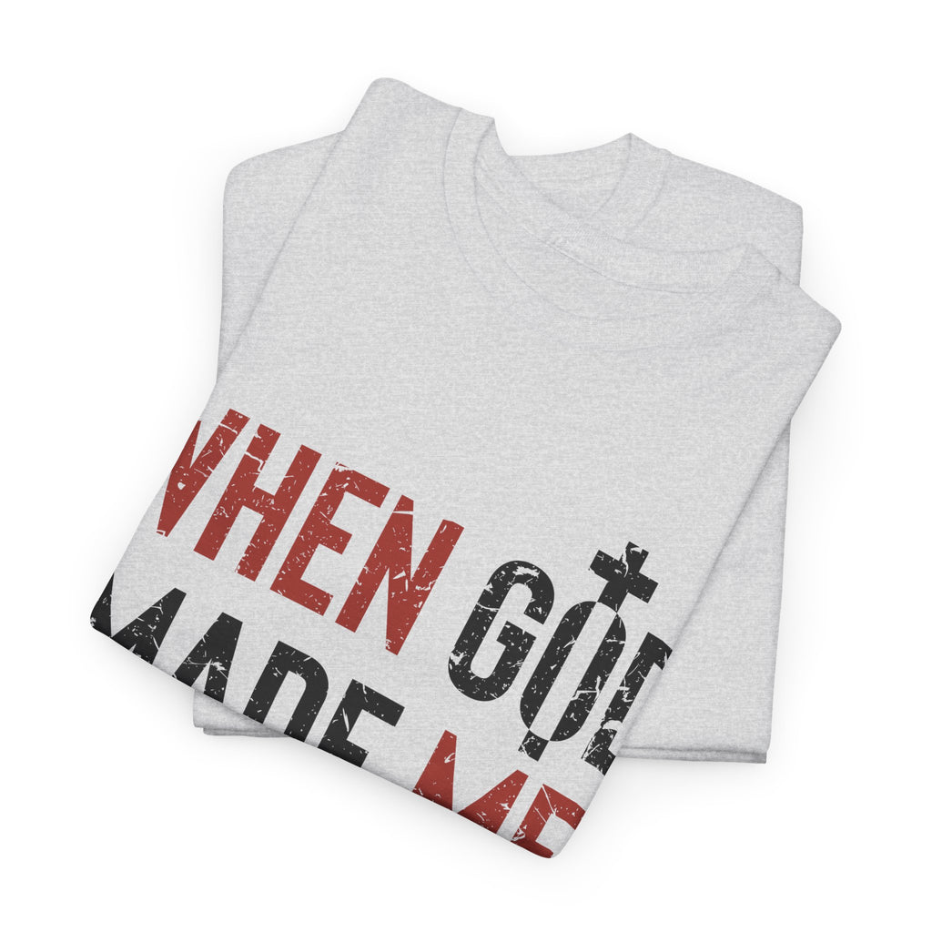 Humorous Grunge Quote Tee — "When He Saw Me, He Grinned and Said"Unisec Cotton Tee