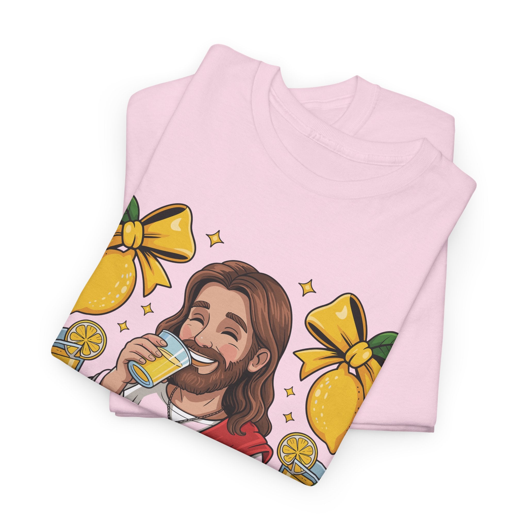 Jesus Drinking Lemonade T-Shirt — "Life Gave Me Some Lemons" Christian Unisex Cotton Tee