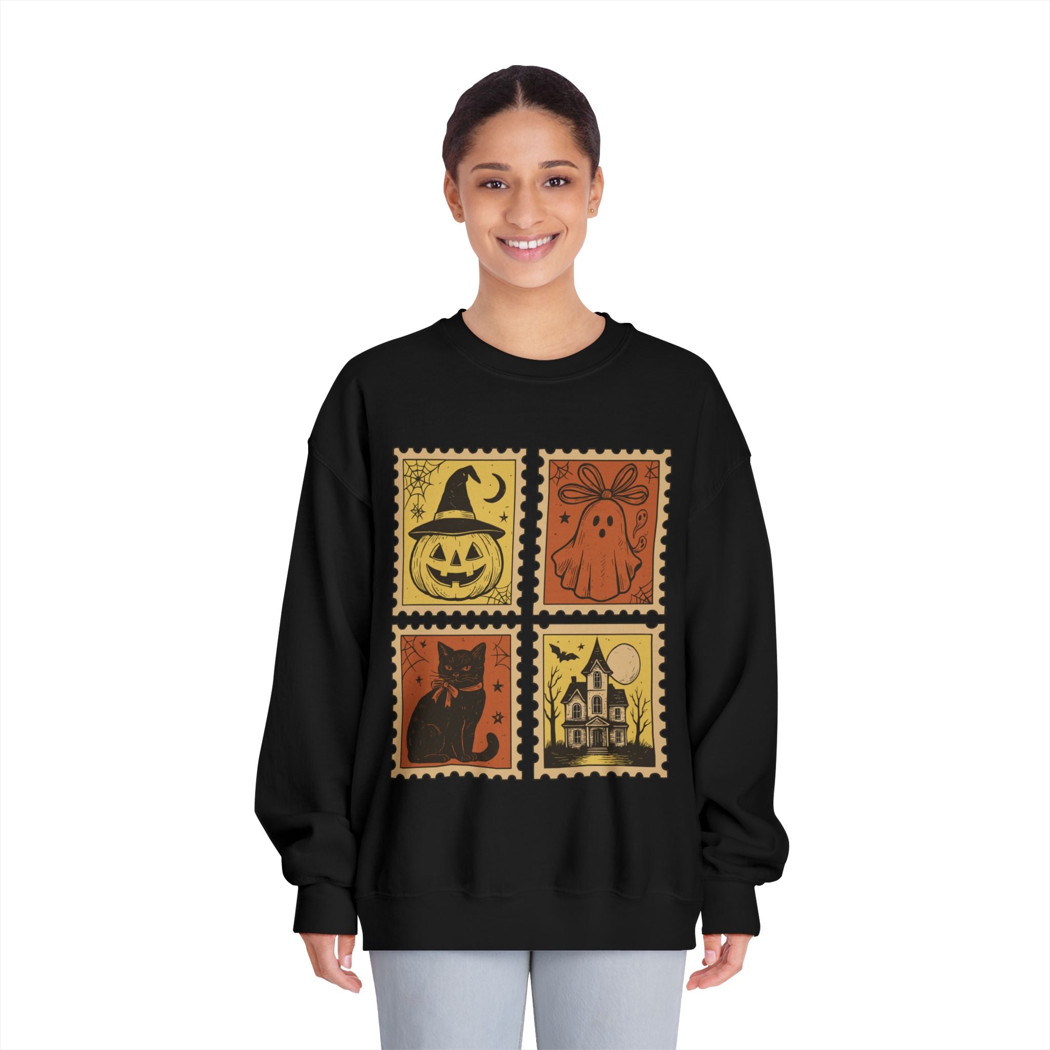 Halloween Vintage Stamp Sweatshirt-Unisex
