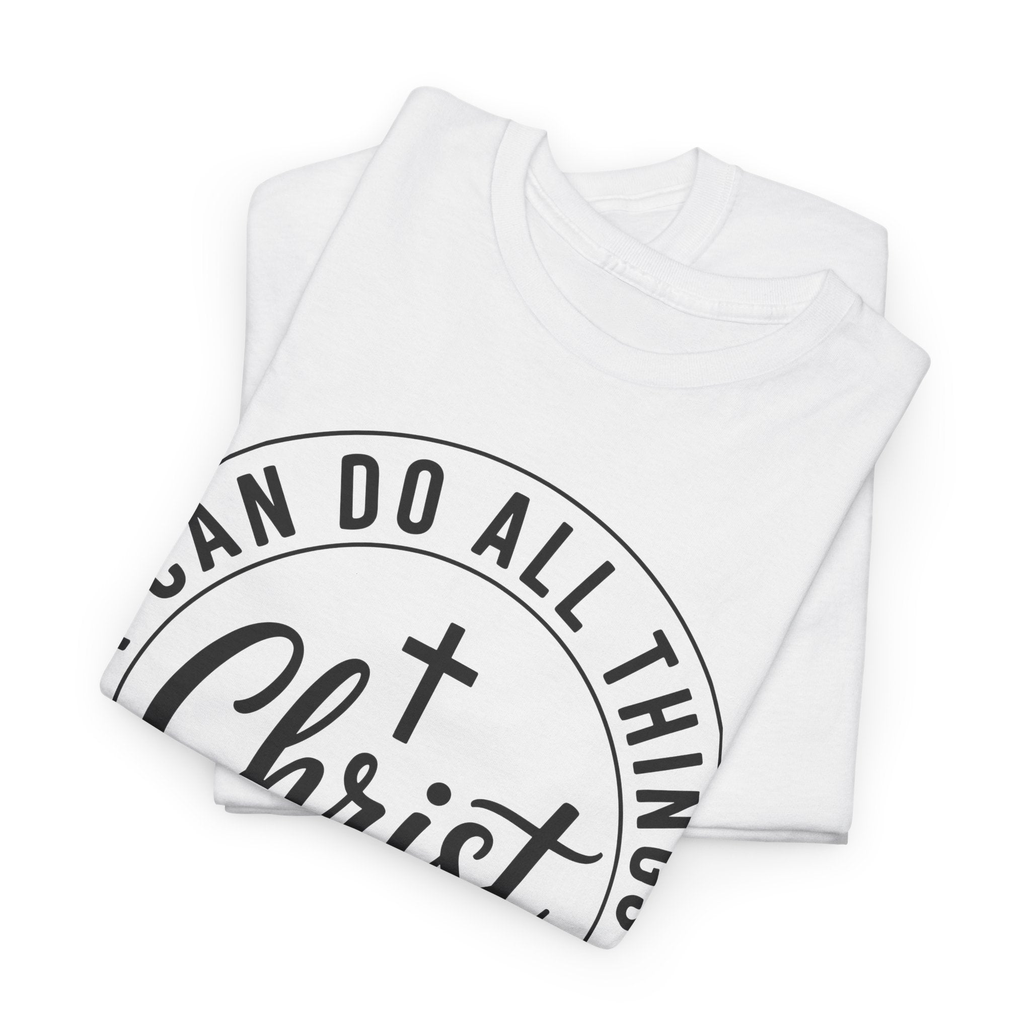 Christian Cross T‑Shirt — "I Can Do All Things Through Christ" Unisex Cotton tee