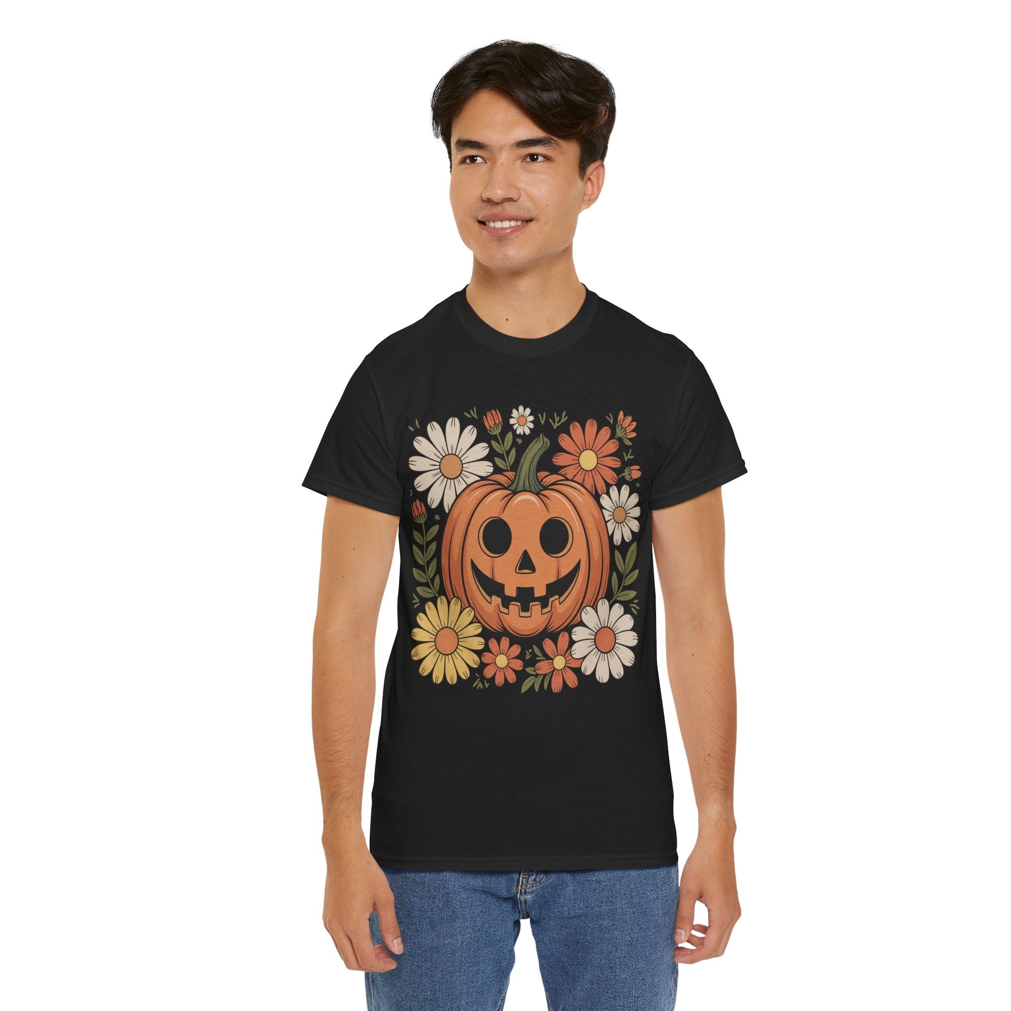 Halloween Pumpkin Unisex Cotton Tee