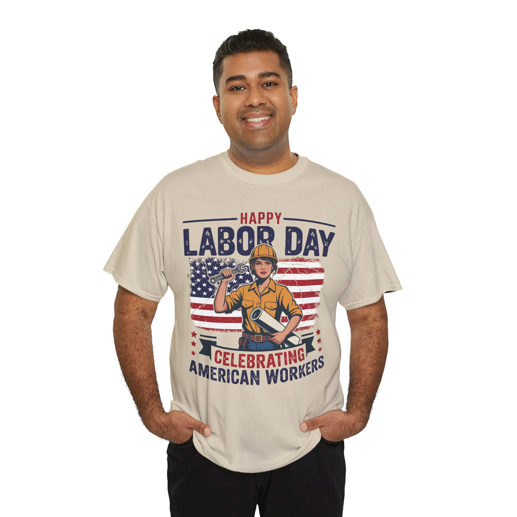 Happy US Labour Day T-Shirt - Unisex Heavy Cotton Tee