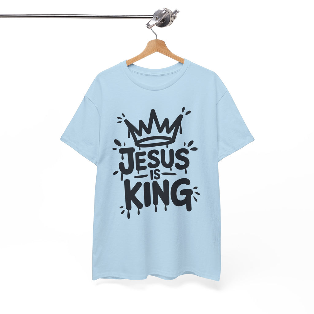 Jesus Is King Crown T-Shirt — Minimalist Christian Unisex Cotton Tee