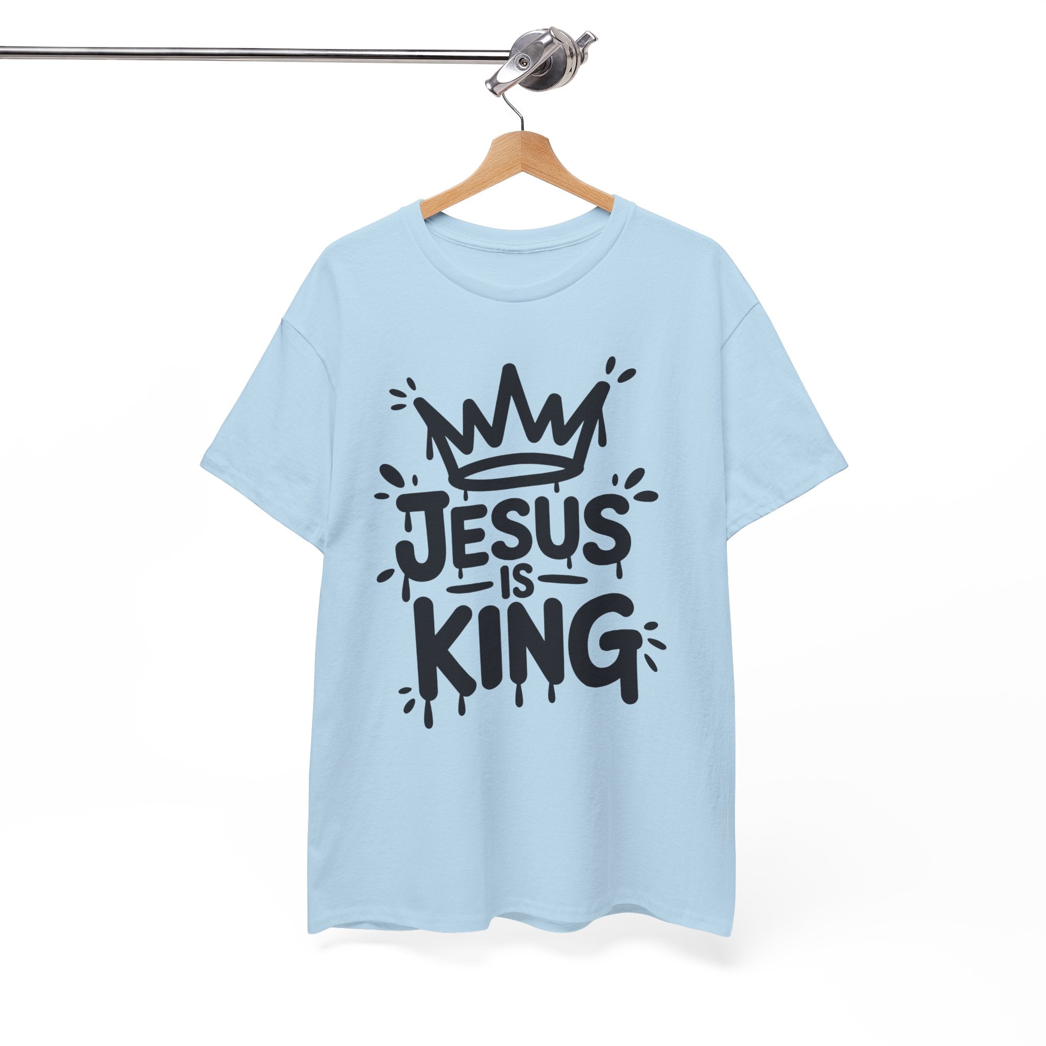 Jesus Is King Crown T-Shirt — Minimalist Christian Unisex Cotton Tee