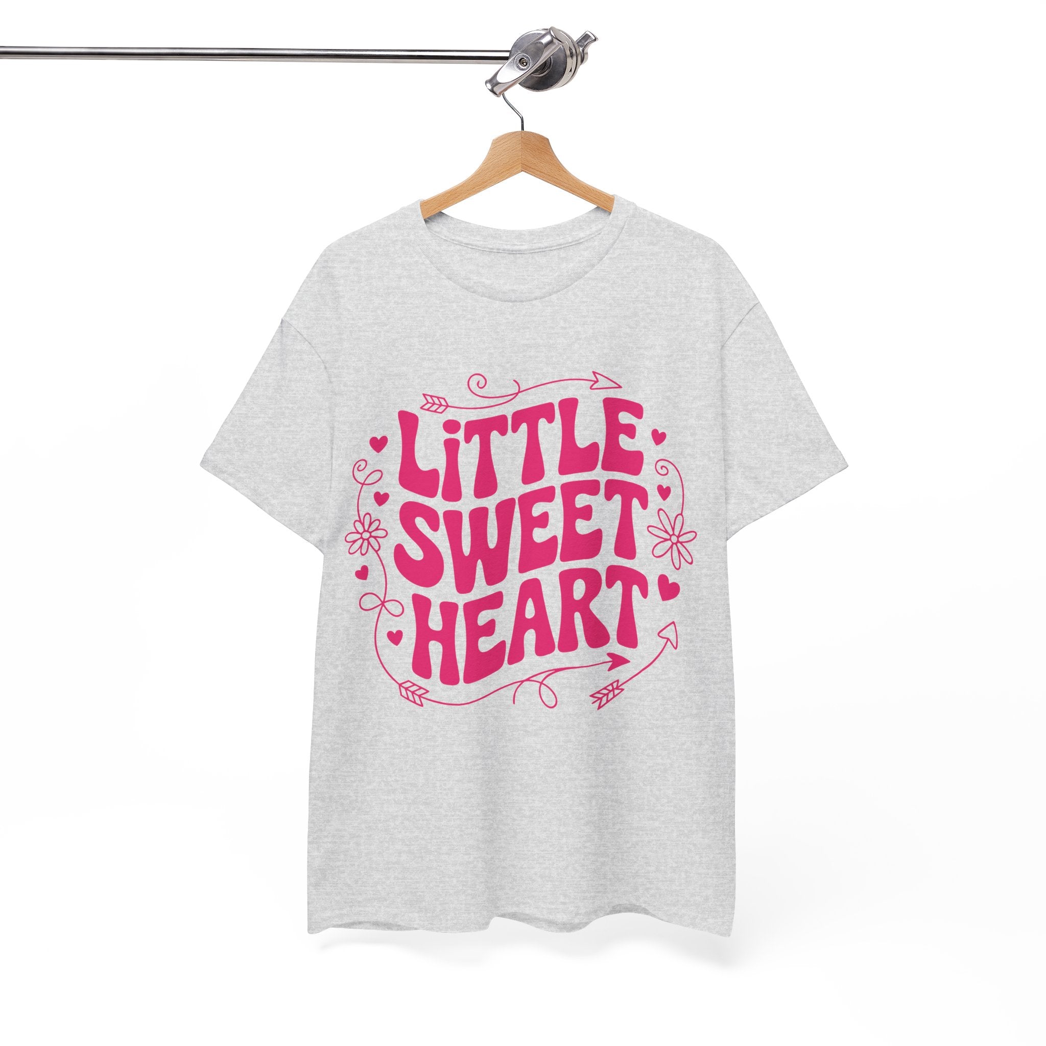 Little Sweetheart Retro Tee — Cute Red Hearts & Flowers Graphic Unisex Cotton Tee