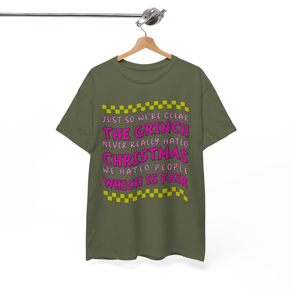 Grinch Never Hated Christmas Funny Unisex Cotton Tee