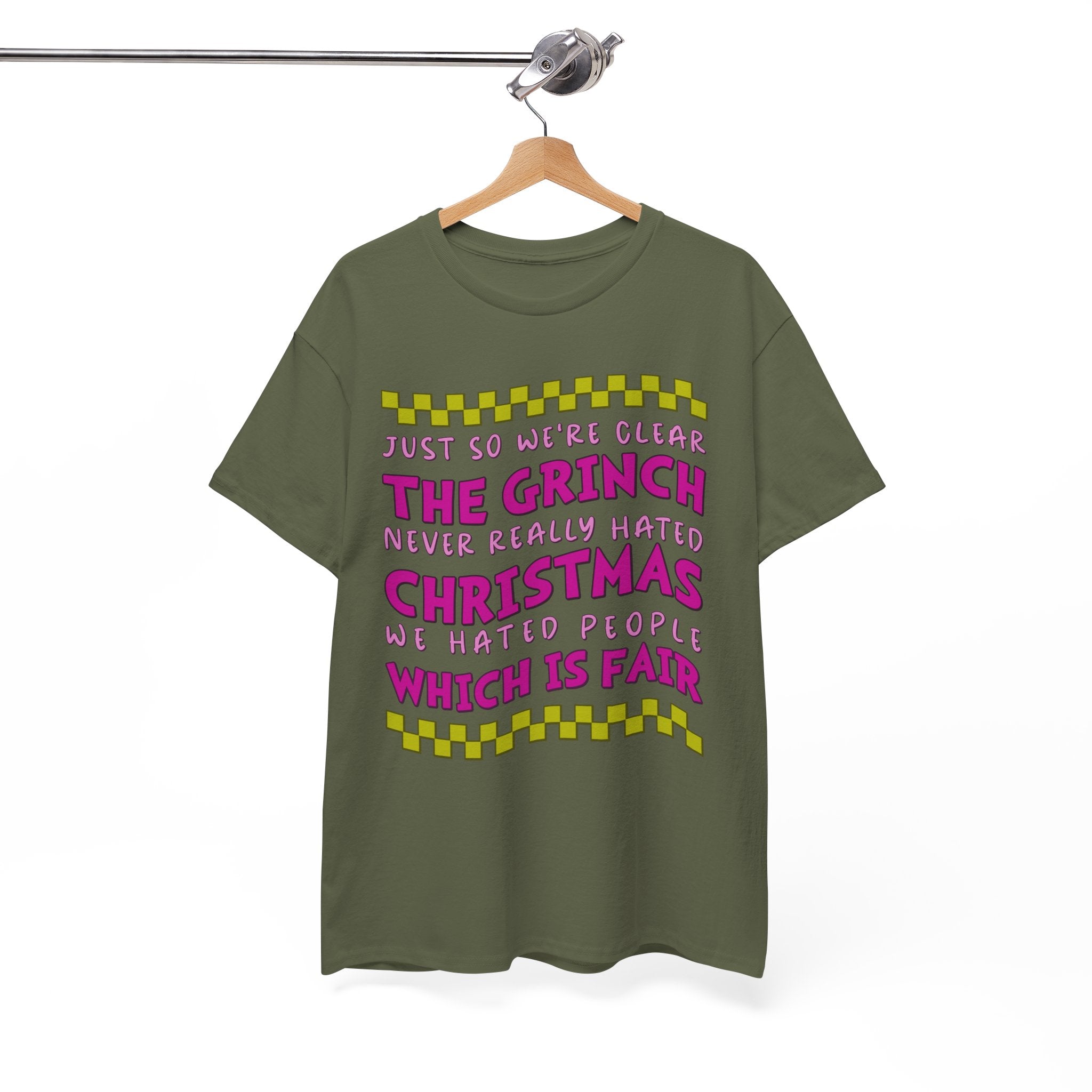 Grinch Never Hated Christmas Funny Unisex Cotton Tee