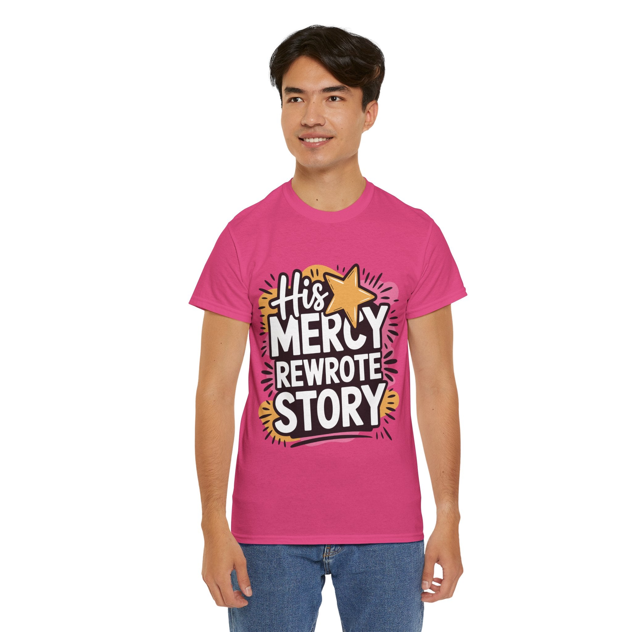 His Mercy Rewrote My Story Tee — Retro Christian Graphic T-Shirt