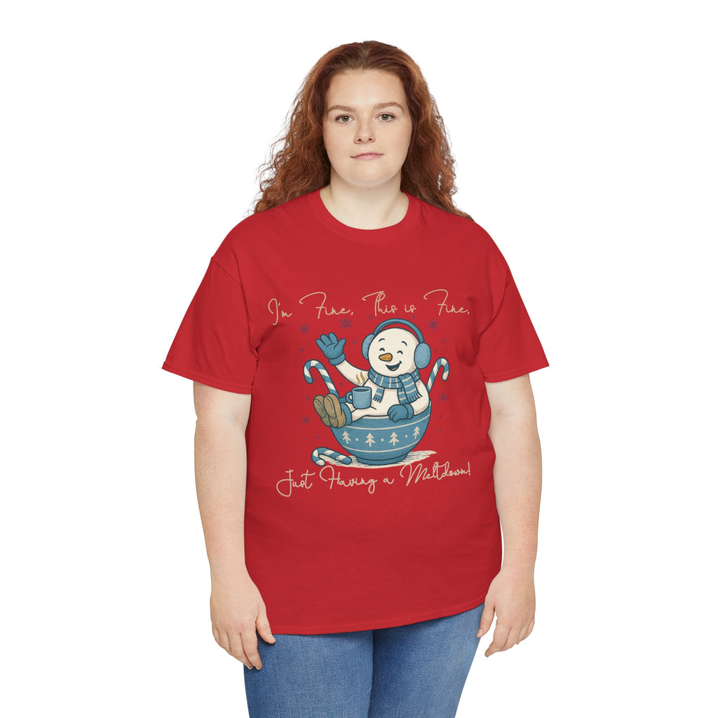 Snowman Hot Cocoa Unisex Cotton Tee