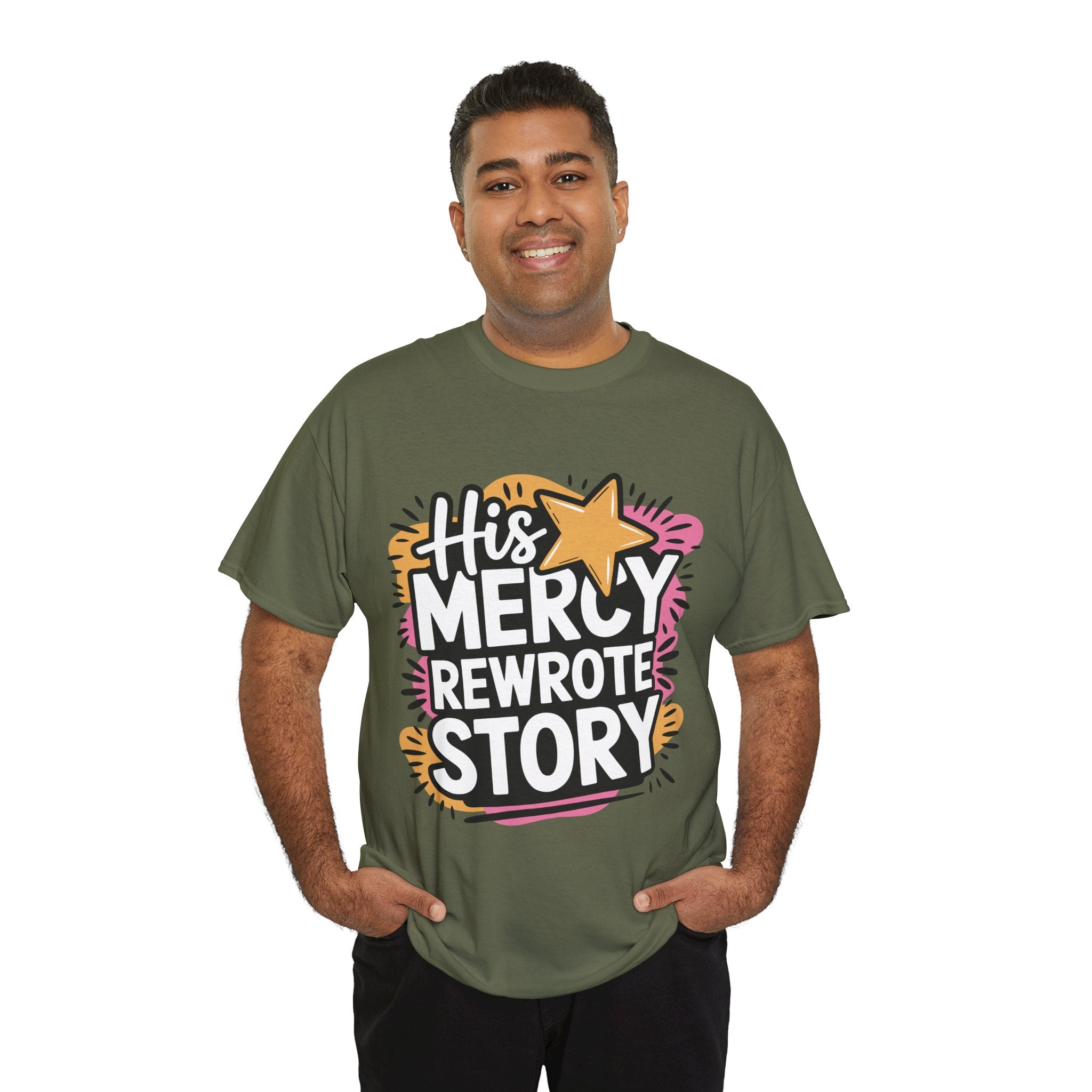 His Mercy Rewrote My Story Tee — Retro Christian Graphic T-Shirt