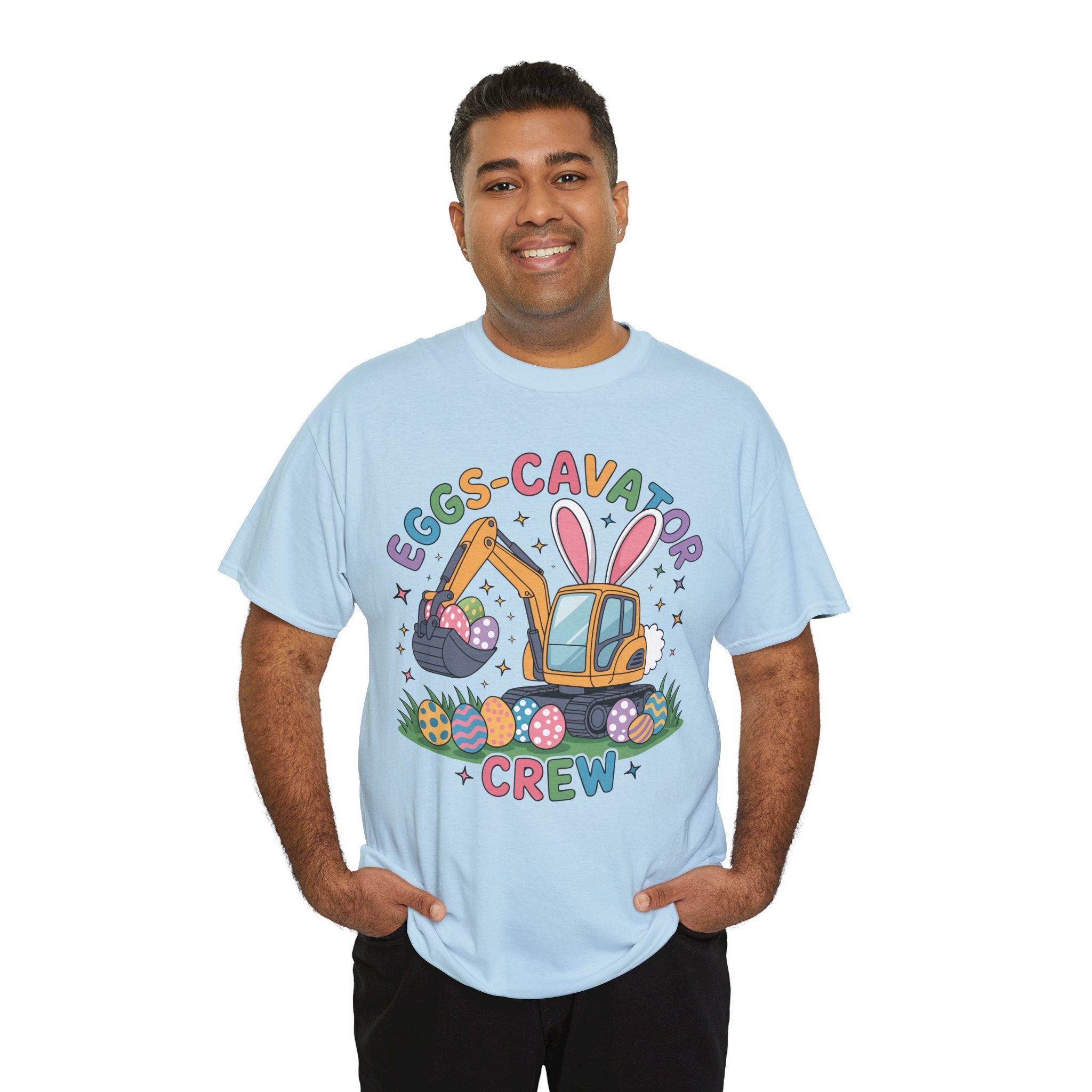 Easter 'Eggs-cavator Crew' Kids Tee — Excavator Bunny & Eggs Unisex Cotton Tee