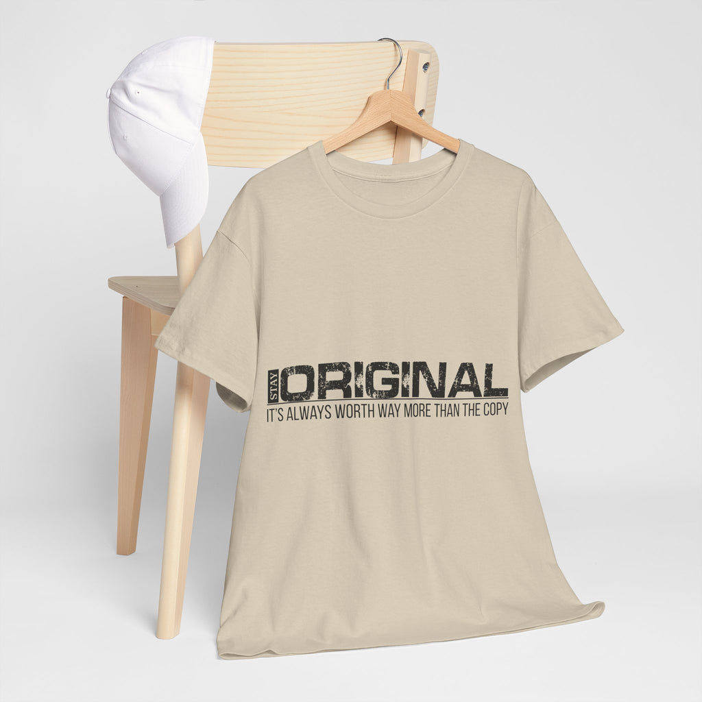 STAY SILENT Minimalist Tee — Vertical Text Black Unisex Cotton Tee