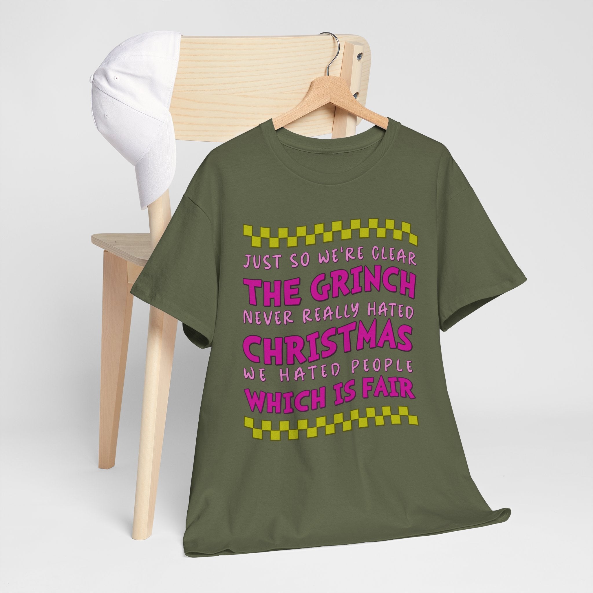 Grinch Never Hated Christmas Funny Unisex Cotton Tee