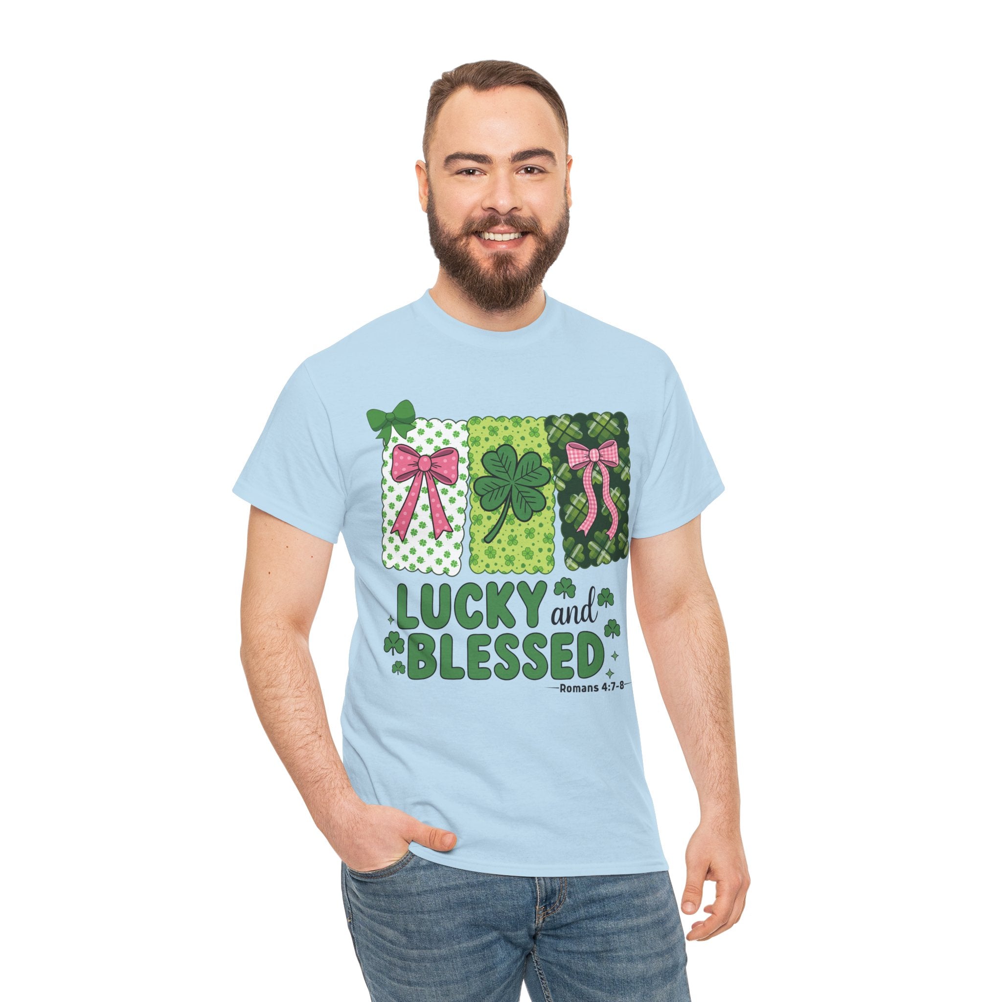 Lucky and Blessed Clover Unisex Cotton Tee