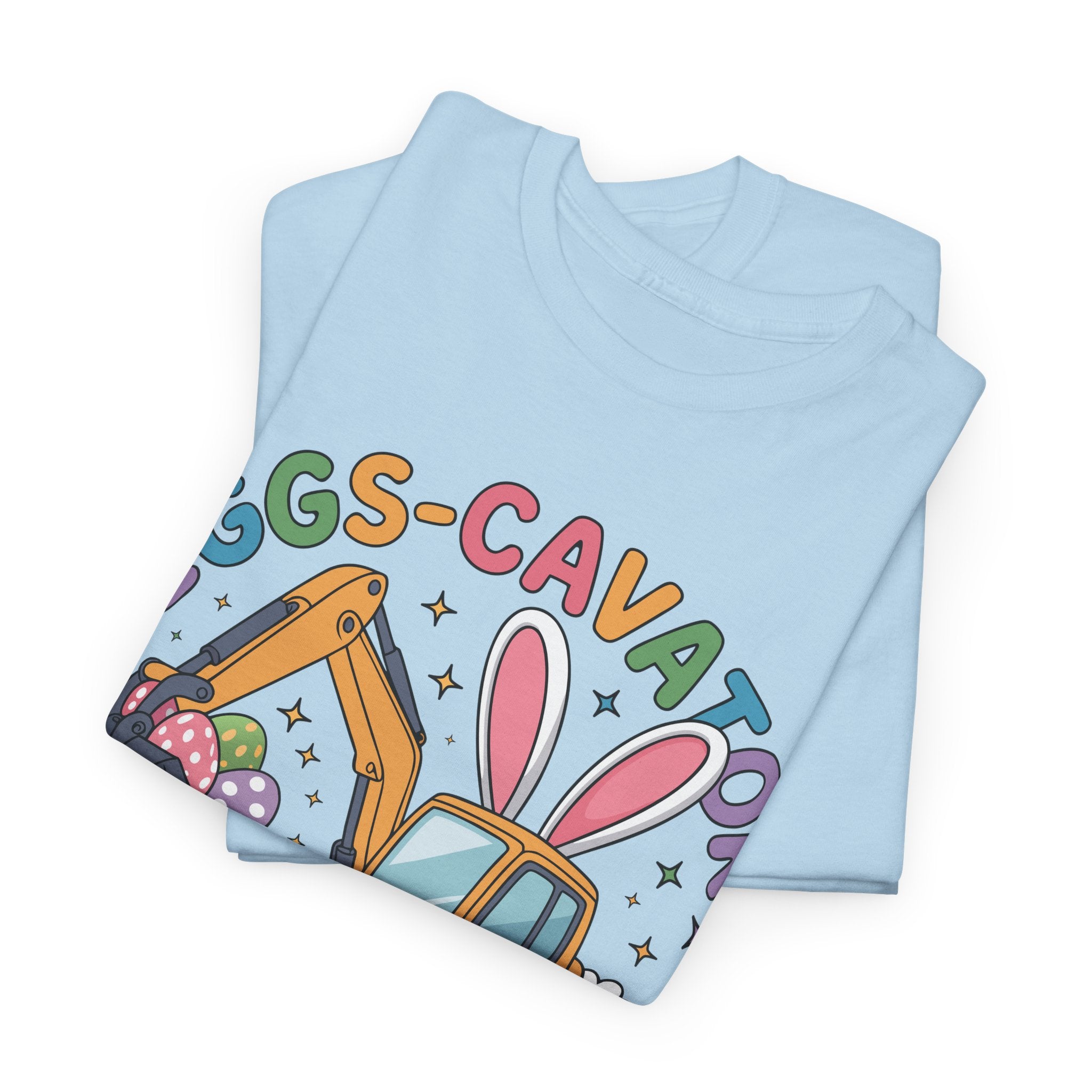 Easter 'Eggs-cavator Crew' Kids Tee — Excavator Bunny & Eggs Unisex Cotton Tee