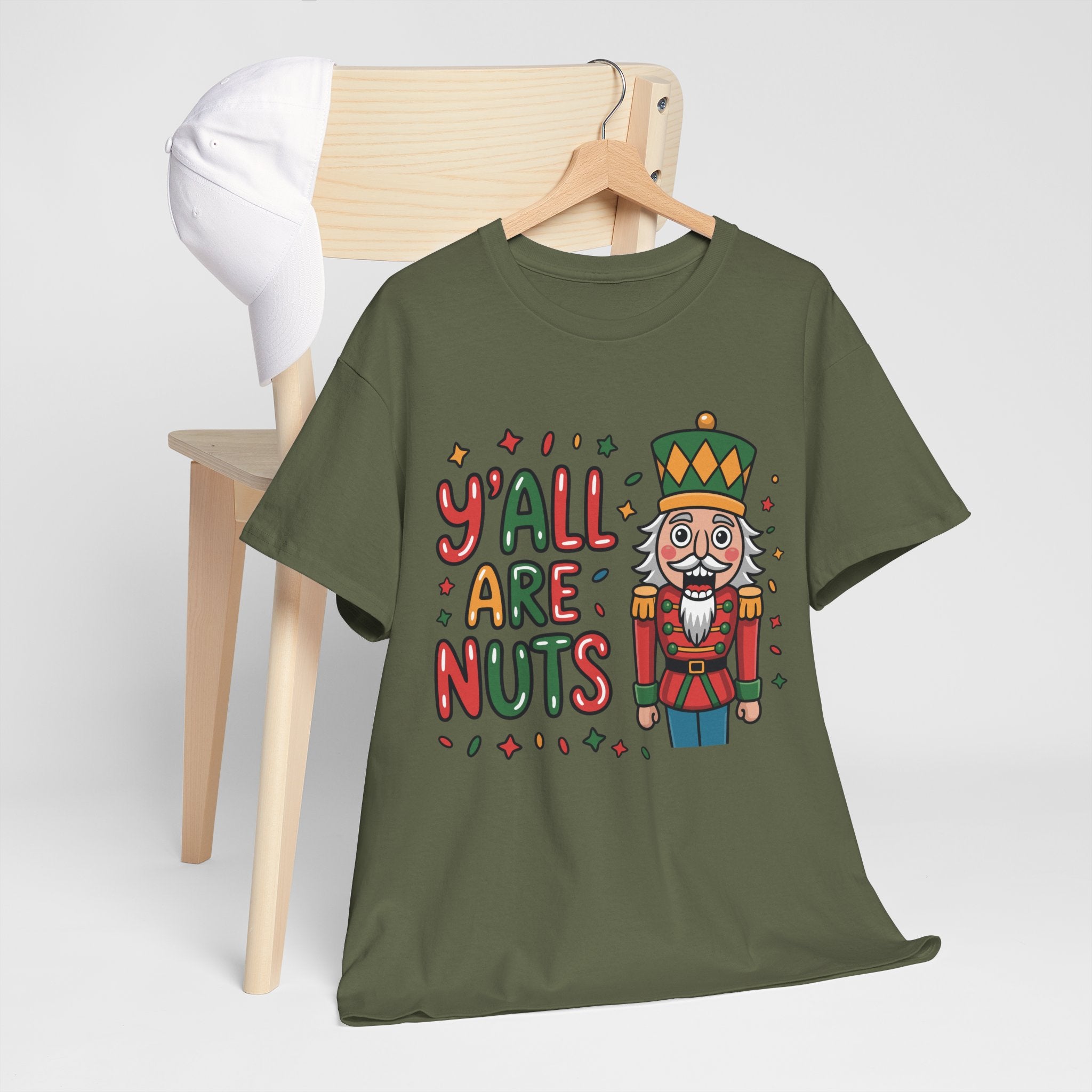 Y'all Are Nuts Nutcracker Christmas Unisex Cotton Tee