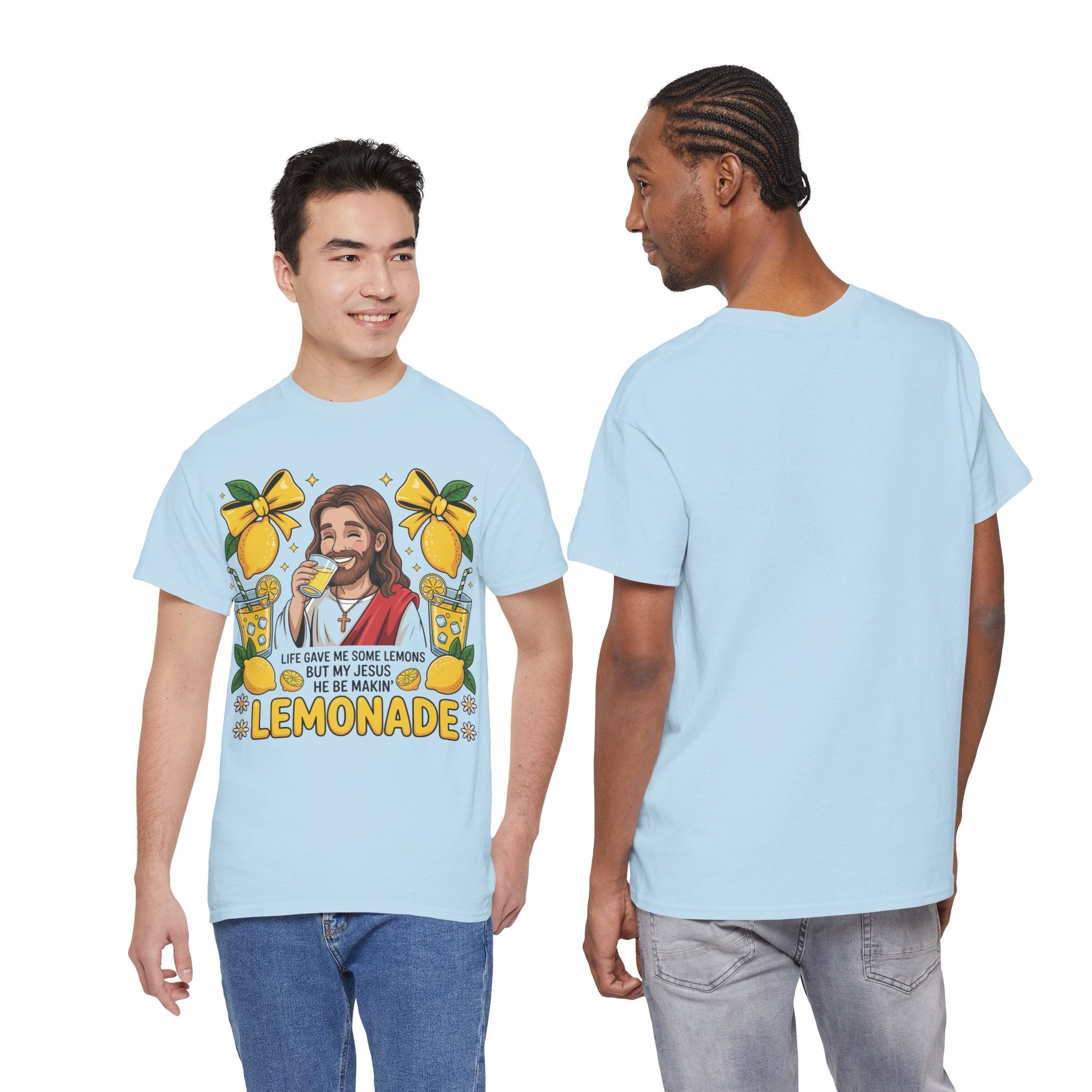 Jesus Drinking Lemonade T-Shirt — "Life Gave Me Some Lemons" Christian Unisex Cotton Tee