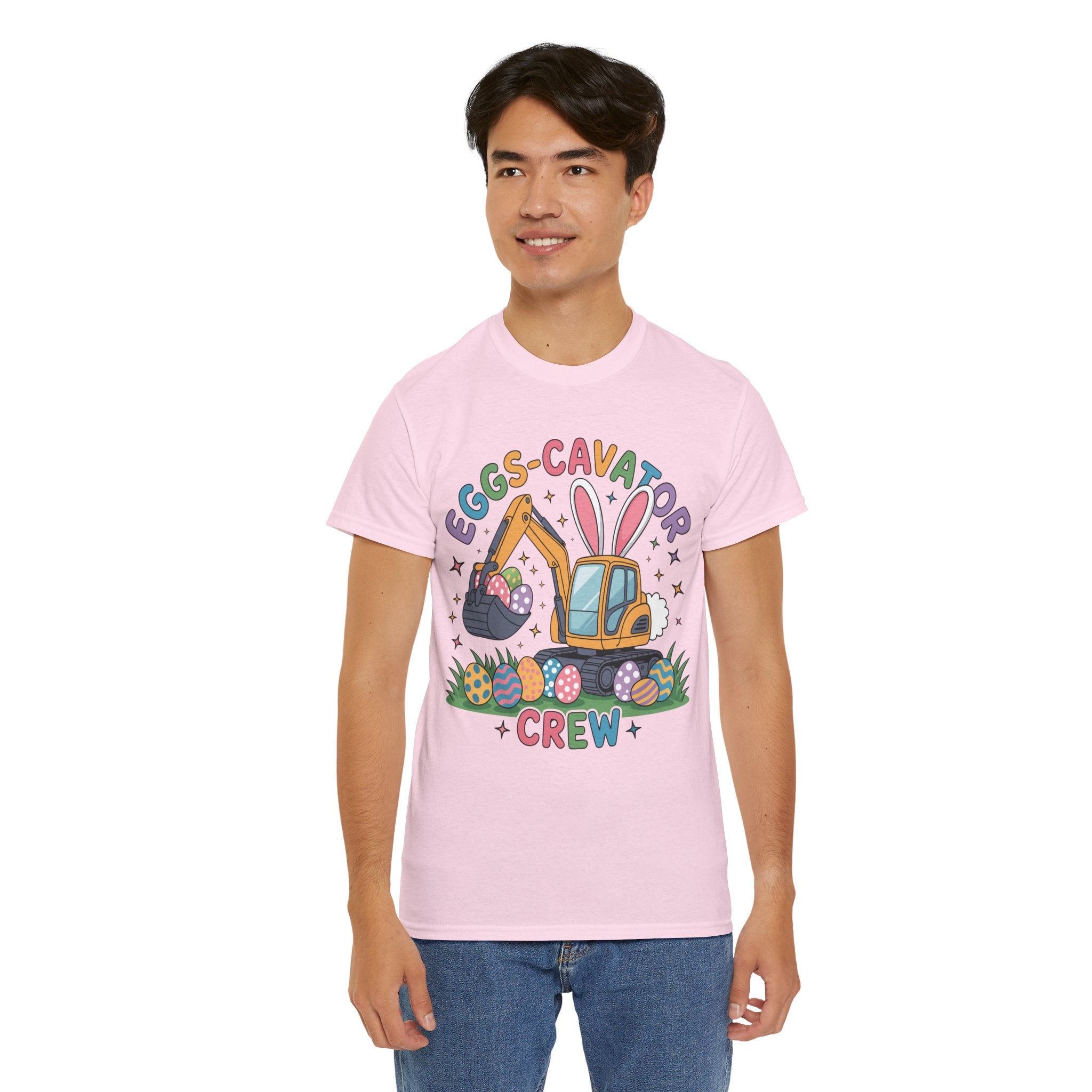 Easter 'Eggs-cavator Crew' Kids Tee — Excavator Bunny & Eggs Unisex Cotton Tee