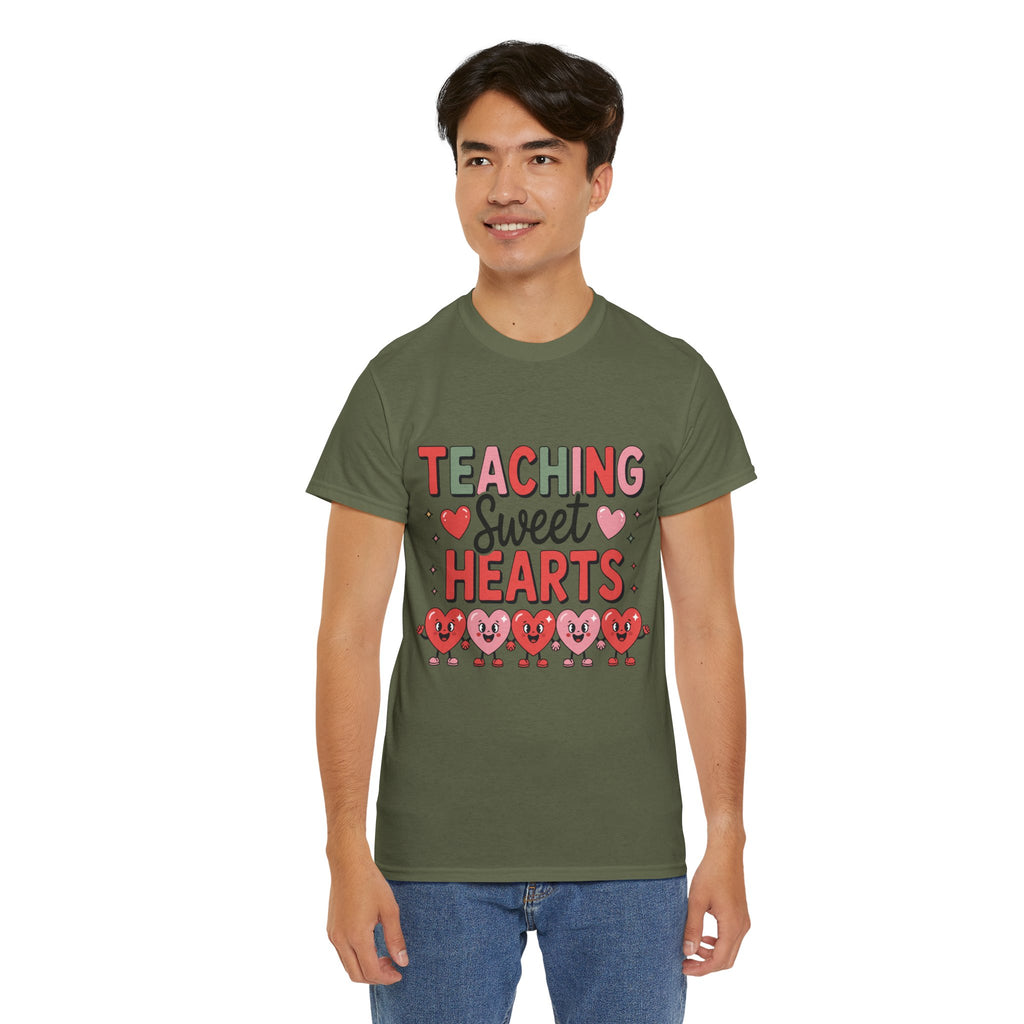 Teaching Sweet Hearts Valentine Teacher Unisex Cotton T-Shirt
