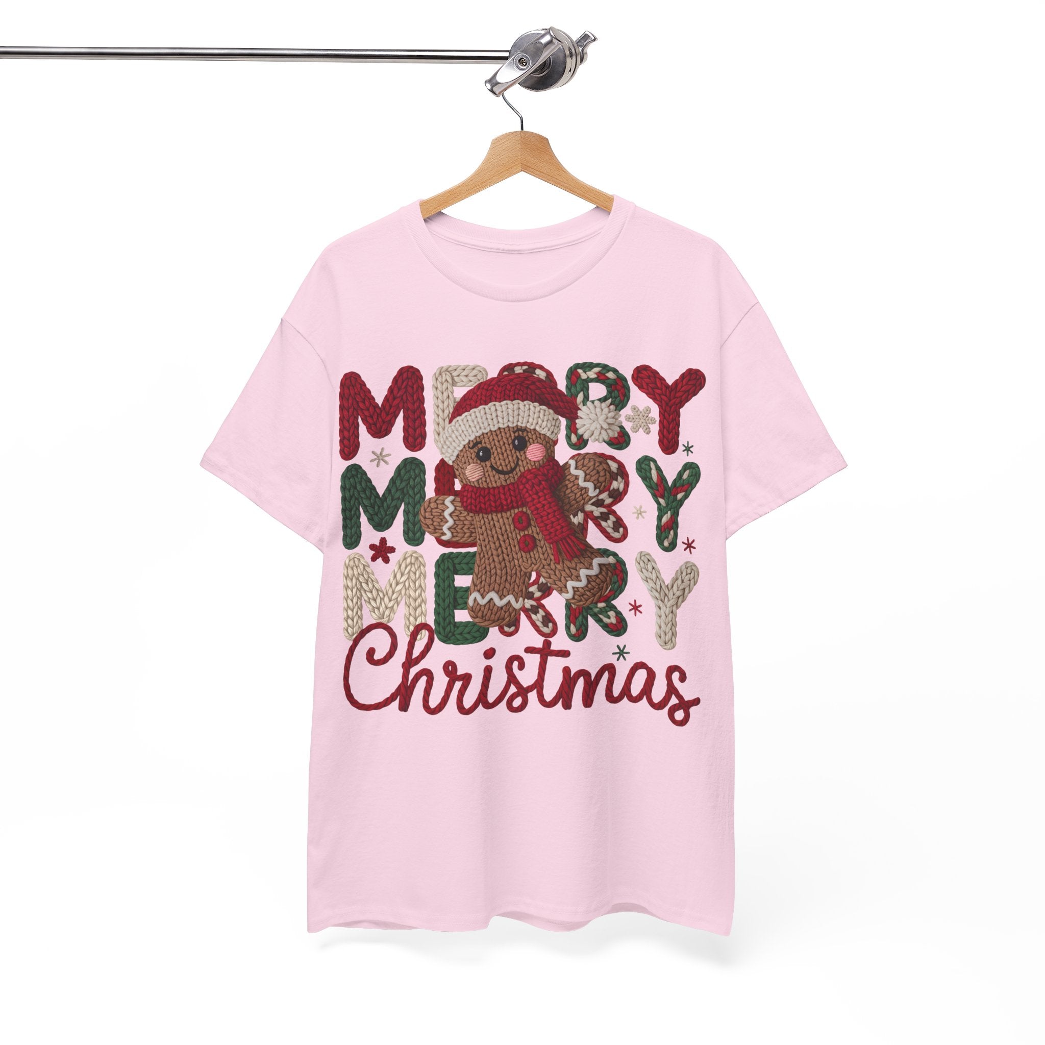 Merry Merry Merry Christmas Gingerbread Unisex Cotton Tee
