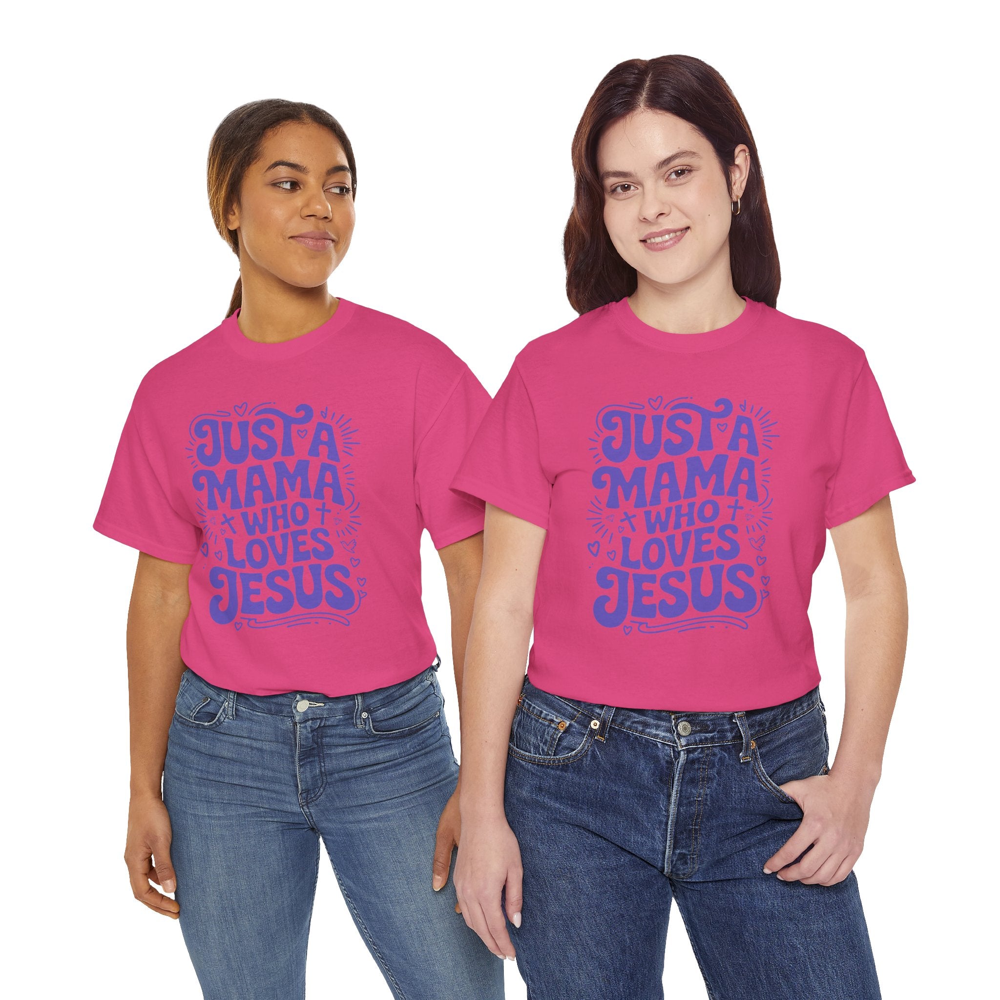 Mama Who Loves Jesus T-Shirt — Bright Green Bubbly Faith Unisex Cotton Tee