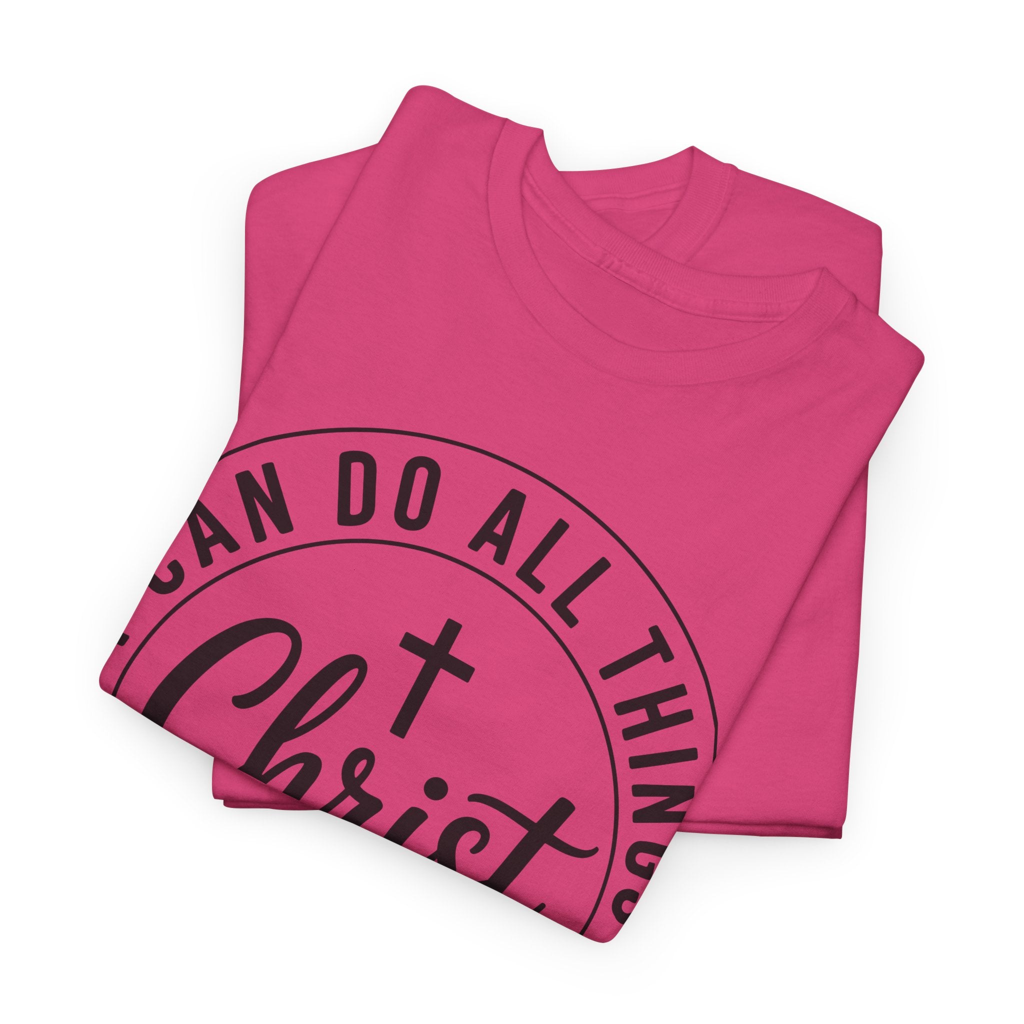 Christian Cross T‑Shirt — "I Can Do All Things Through Christ" Unisex Cotton tee